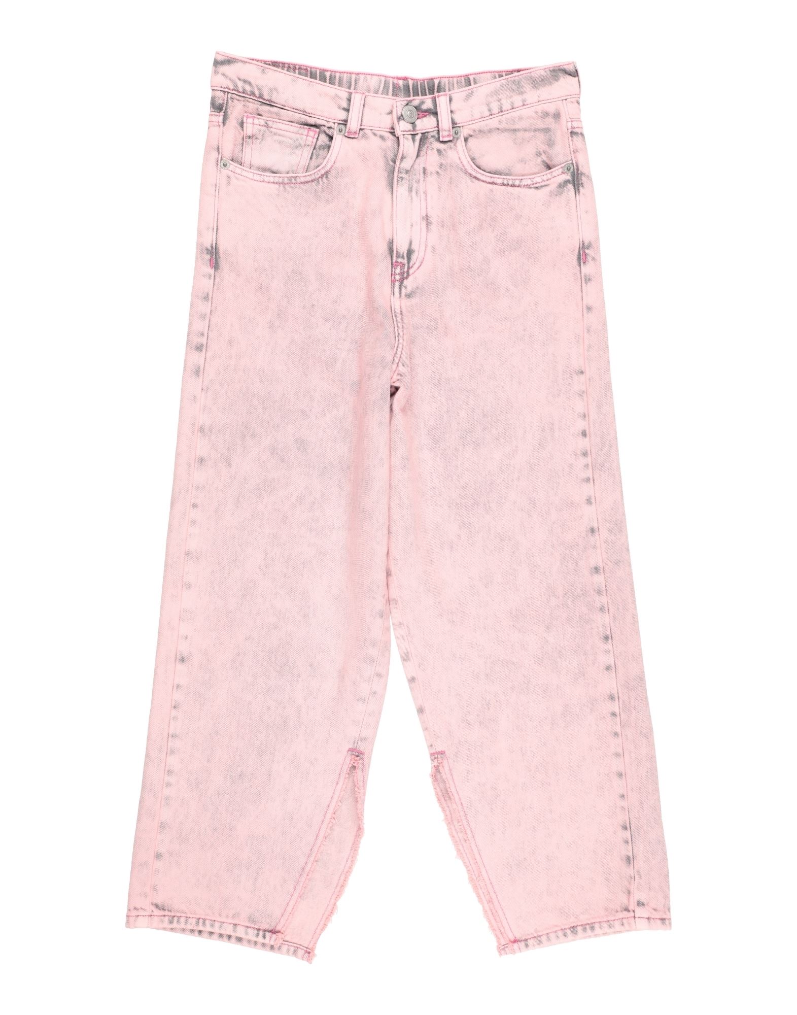 데님, 솔리드 컬러, 브랜드 로고, 컬러 워싱, 지퍼 여밈, 1 버튼, 멀티 포켓, 세탁기로 세탁, 표백 금지, 건조기 사용불가. 이미지