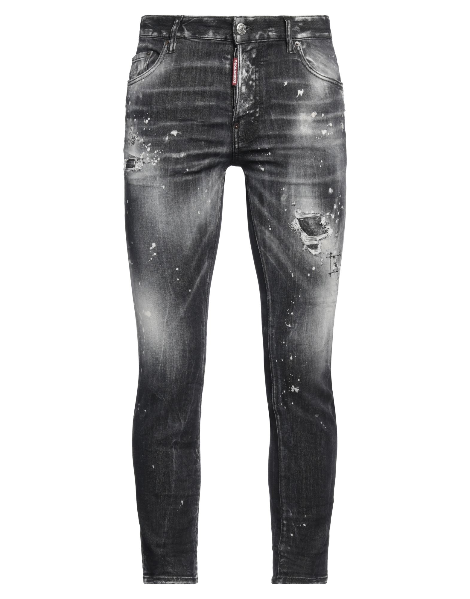 스키니 진, 데님, 디스트레스드 효과, 스트레치 패브릭, 타이다이, 브랜드 로고, 컬러 워싱, 노멀 웨이스트, 스키니, 히든 버튼 여밈, 1 버튼, 멀티 포켓, 세탁기 세탁 또는 드라이클리닝, 표백 금지, 건조기 사용가능, 동물성 비섬유 자재 함유. 이미지