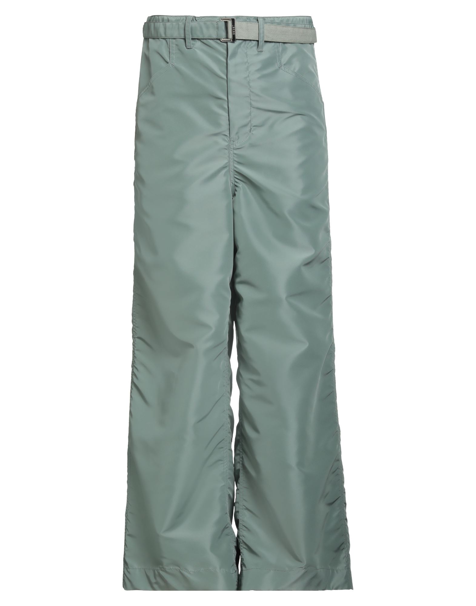 캐주얼 팬츠, 테크니컬 패브릭, 솔리드 컬러, 벨트, 하이 웨이스트, 와이드 레그, 레귤러 핏, 지퍼 여밈, 멀티 포켓, 드라이클리닝, 표백 금지, 건조기 사용불가, 이 브랜드는 사이즈가 크게 나옵니다. 이미지