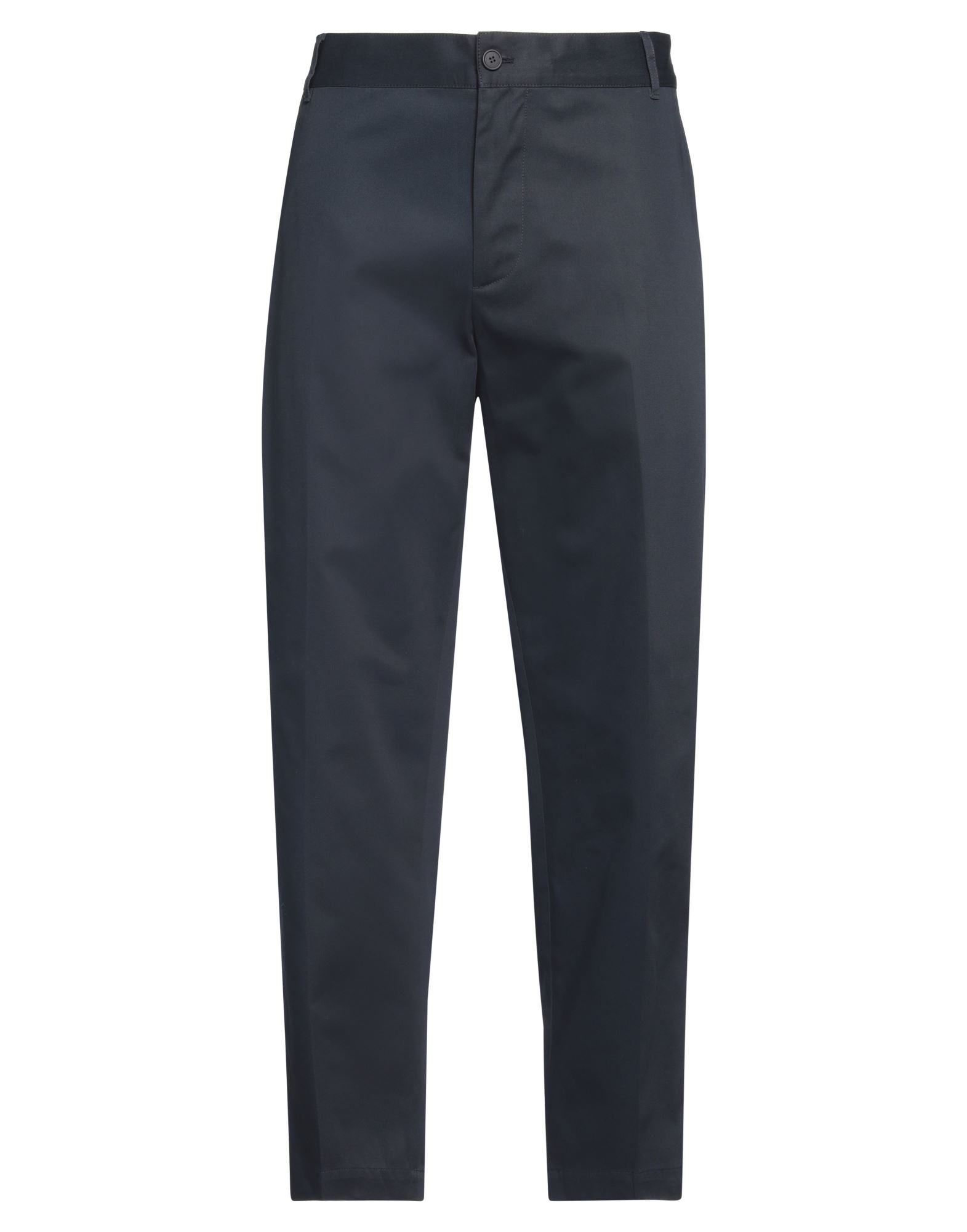 치노 팬츠, 트윌, 솔리드 컬러, 자수 로고 장식, 하이 웨이스트, 벨트 루프, 테이퍼드 레그, 레귤러 핏, 버튼 여밈, 지퍼 여밈, 슬릿 포켓, 웰트 포켓, 세탁기 세탁 또는 드라이클리닝, 표백 금지, 건조기 사용불가. 이미지