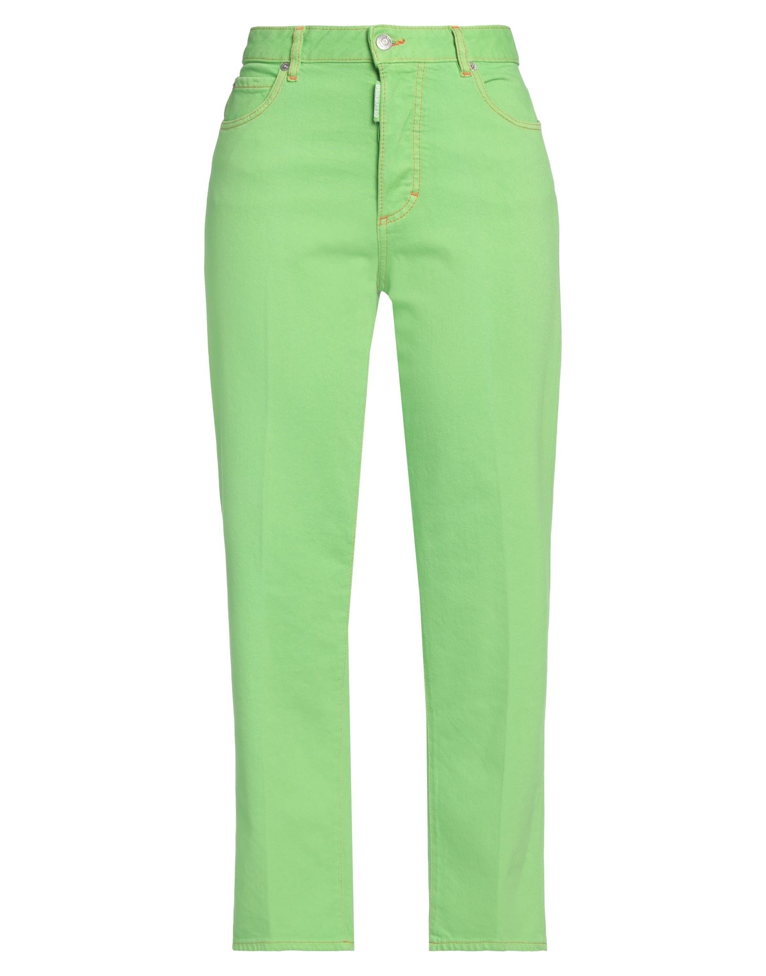 스트레이트 레그 진, 데님, 브랜드 로고, 솔리드 컬러, 컬러 워싱, 하이 웨이스트, 벨트 루프, 레귤러 핏, 버튼 여밈, 스트레치, 세탁기 세탁 또는 드라이클리닝, 표백 금지, 건조기 사용불가. 이미지