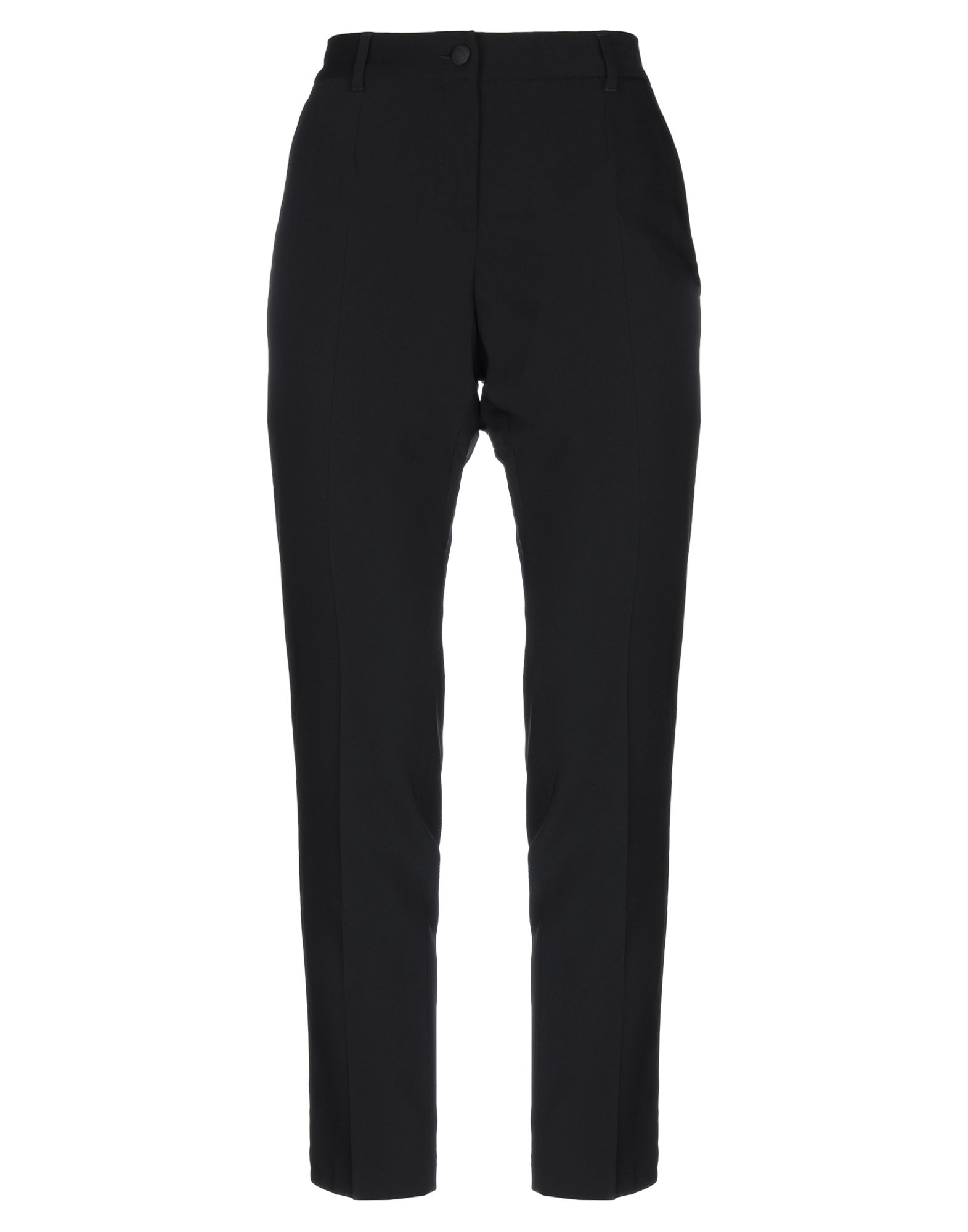 테이퍼드 팬츠, 울 보일, 장식 디테일 솔리드 컬러, 새틴 트리밍, 사이드 스트라이프, 하이 웨이스트, 레귤러 핏, 지퍼 여밈, 1 버튼, 슬릿 포켓, 웰트 포켓, 스트레치 패브릭, 드라이클리닝, 표백 금지, 건조기 사용불가. 이미지