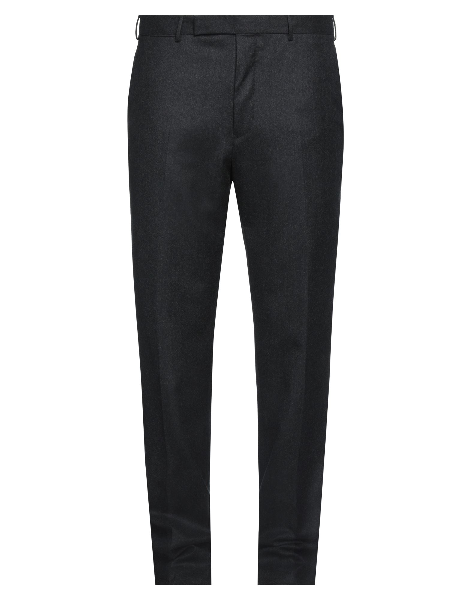 테일러드 팬츠, 울, 플란넬, 솔리드 컬러, 장식 부착 없음, 노멀 웨이스트, 벨트 루프, 테이퍼드 레그, 레귤러 핏, 지퍼 여밈, 버튼 여밈, 슬릿 포켓, 웰트 포켓, 드라이클리닝, 표백 금지, 건조기 사용불가, 동물성 비섬유 자재 함유, 이 브랜드는 사이즈가 크게 나옵니다, 오피스 룩이나 특별한 날에 적합한 품격 있는 포멀 스타일. 이미지