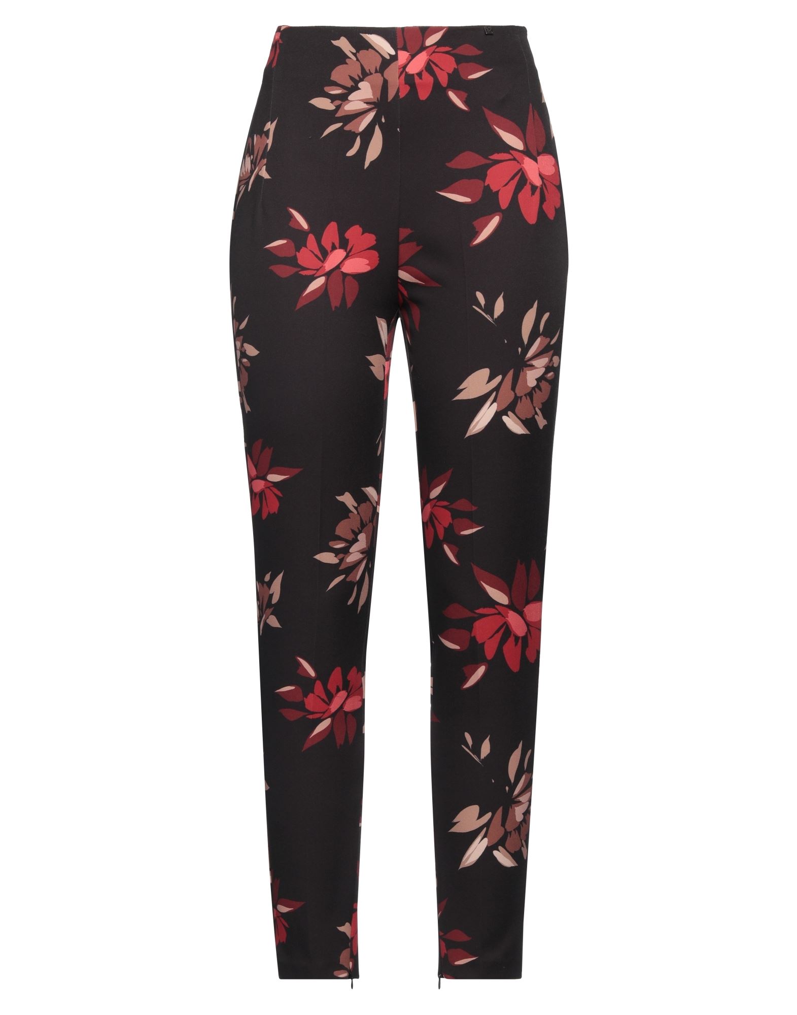 테이퍼드 팬츠, 크레이프, 플로럴 모티브, 브랜드 로고, 스키니, 지퍼 여밈, 스트레치, 손세탁 또는 드라이클리닝, 표백 금지, 건조기 사용불가. 이미지