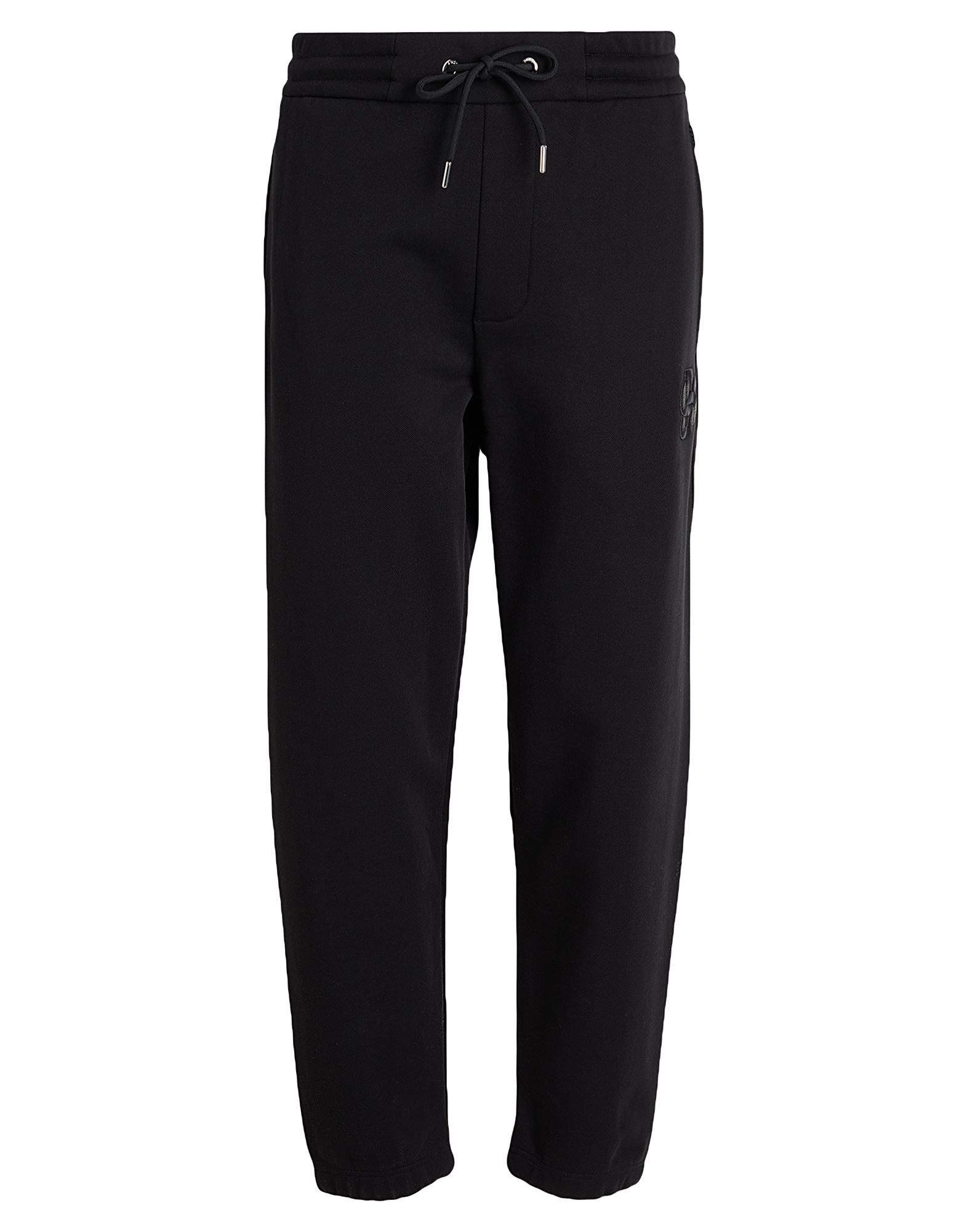 트랙 팬츠, 프렌치 테리, 솔리드 컬러, 자수 로고 장식, 하이 웨이스트, 드로스트링 웨이스트, 컴포트 핏, 멀티 포켓, 세탁기로 세탁, 표백 금지, 건조기 사용불가. 이미지