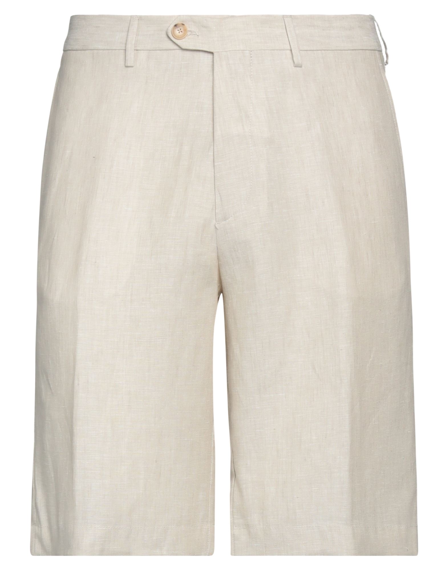 포멀 쇼츠, 리넨, 솔리드 컬러, 장식 부착 없음, 노멀 웨이스트, 멀티 포켓, 손세탁 또는 드라이클리닝, 표백 금지, 건조기 사용불가. 이미지