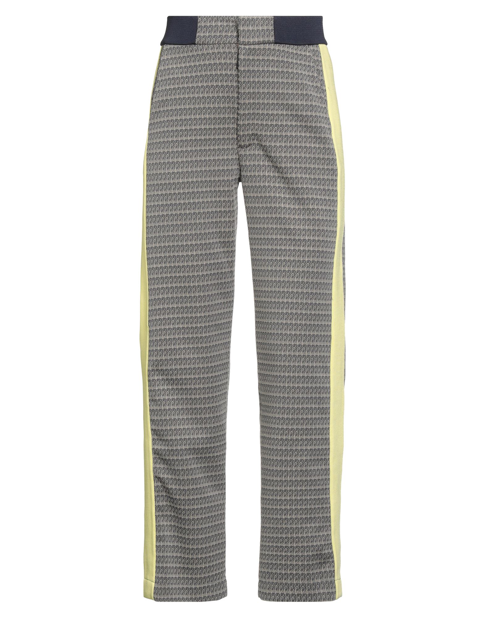 스트레이트 레그 팬츠, 저지, 니트 소재, 라이트웨이트 니트, 스트레치 패브릭, 멀티컬러 패턴, 사이드 스트라이프, 하이 웨이스트, 레귤러 핏, 지퍼 여밈, 후크 여밈, 슬릿 포켓, 세탁기 세탁 또는 드라이클리닝, 표백 금지, 건조기 사용불가. 이미지