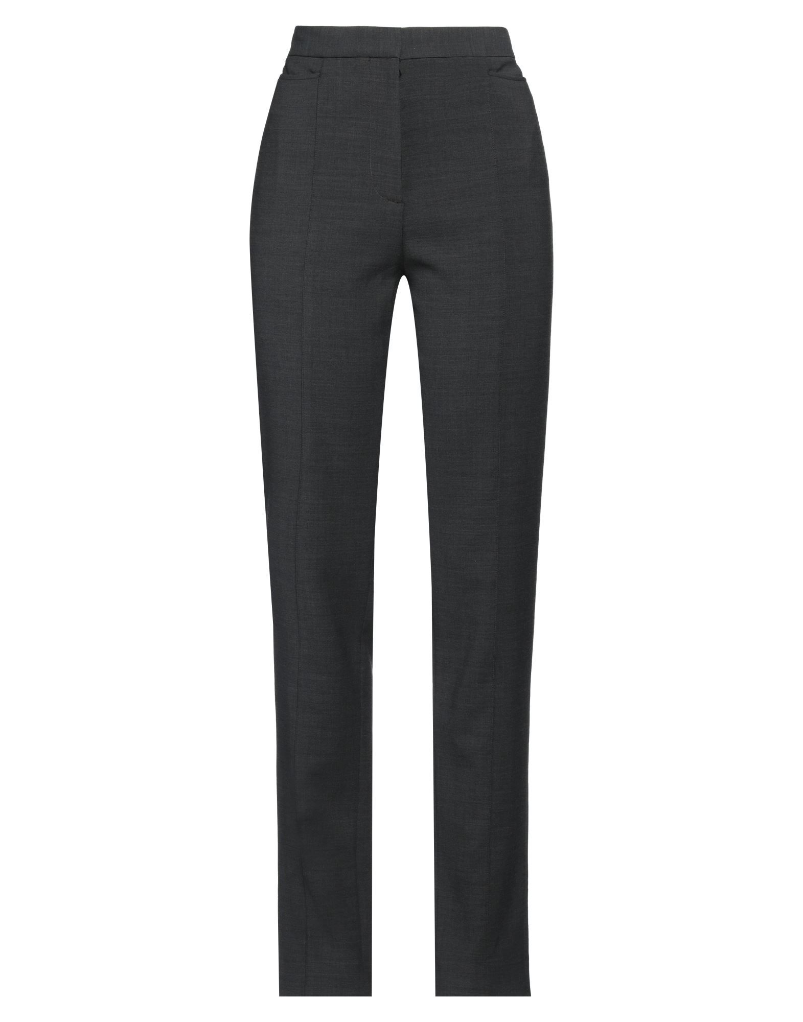 스트레이트 레그 팬츠, 우븐, 스트레치 패브릭, 솔리드 컬러, 장식 부착 없음, 하이 웨이스트, 레귤러 핏, 지퍼 여밈, 1 버튼, 멀티 포켓, 세탁기 세탁 또는 드라이클리닝, 표백 금지, 건조기 사용불가. 이미지