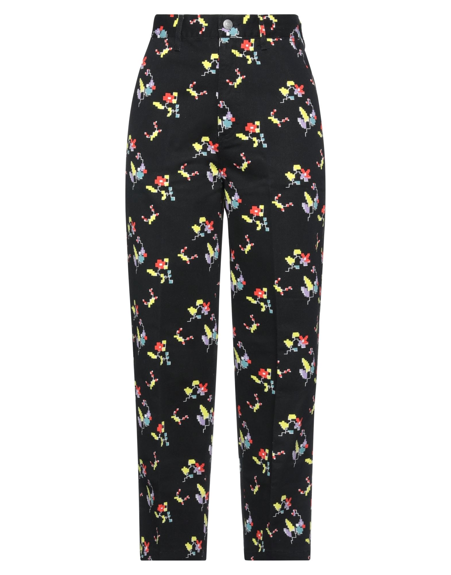 개버딘, 브랜드 로고, 멀티컬러 패턴, 테이퍼드 레그, 하이 웨이스트, regular fit, 1 버튼, κλείσιμο με φερμουάρ, 멀티 포켓, 치노. 이미지