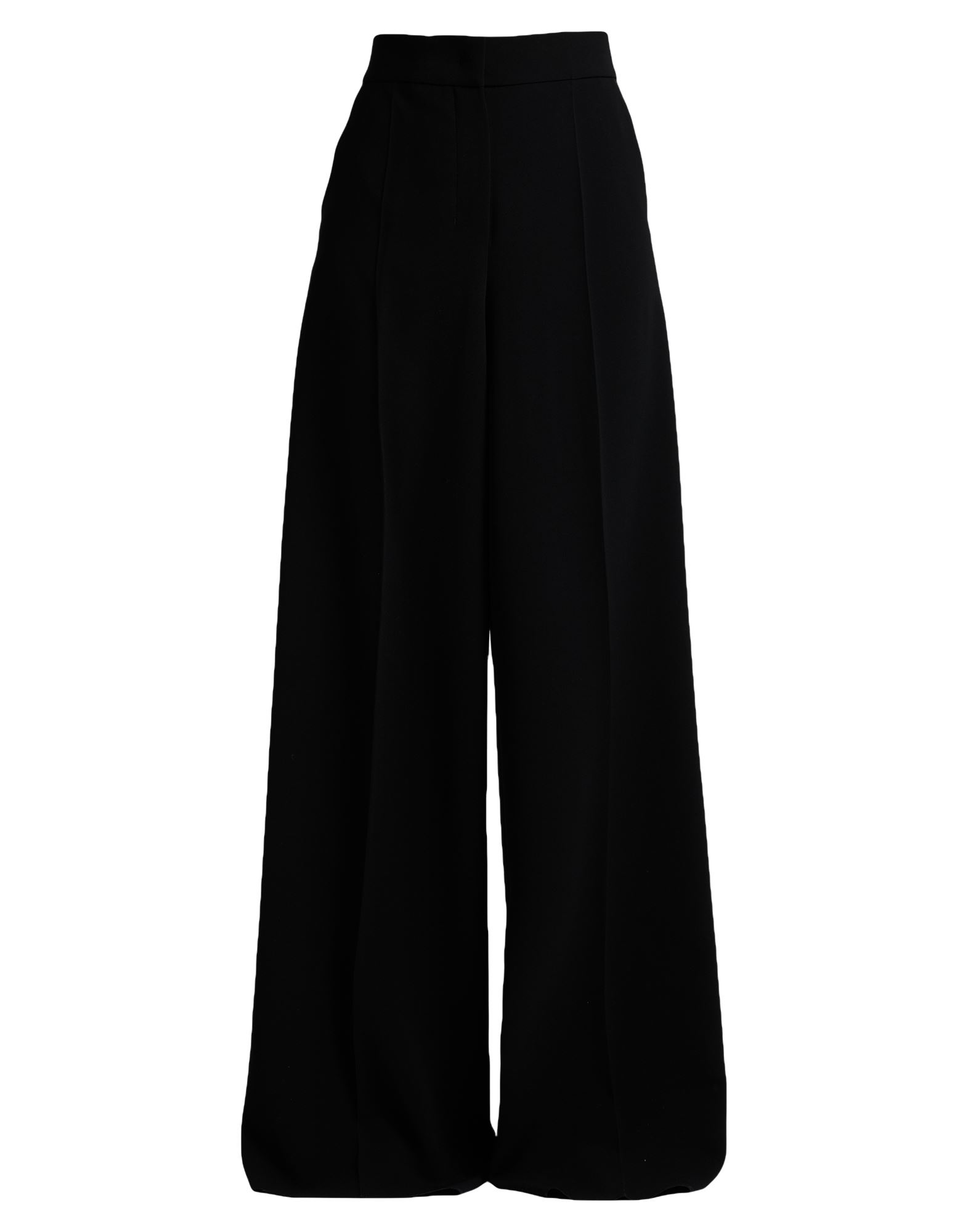 와이드 레그 팬츠, 크레이프, 솔리드 컬러, 사이드 스트라이프, 하이 웨이스트, 레귤러 핏, 후크 여밈, 지퍼 여밈, 멀티 포켓, 드라이클리닝, 표백 금지, 건조기 사용불가. 이미지