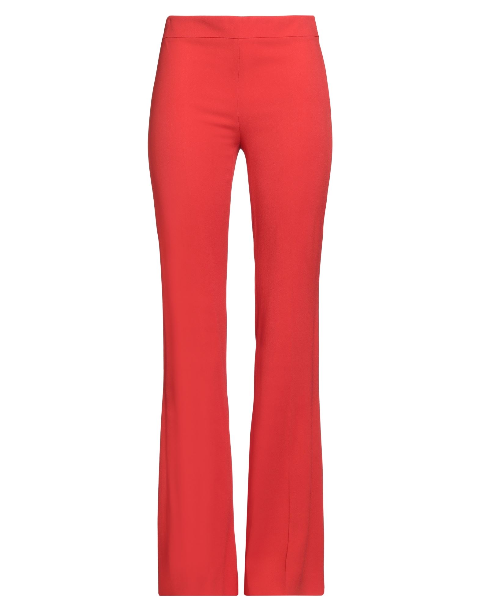 플레어 팬츠, 크레이프, 솔리드 컬러, 장식 부착 없음, 노멀 웨이스트, 레귤러 핏, 지퍼 여밈, 후크 여밈, 멀티 포켓, 드라이클리닝, 표백 금지, 건조기 사용불가. 이미지