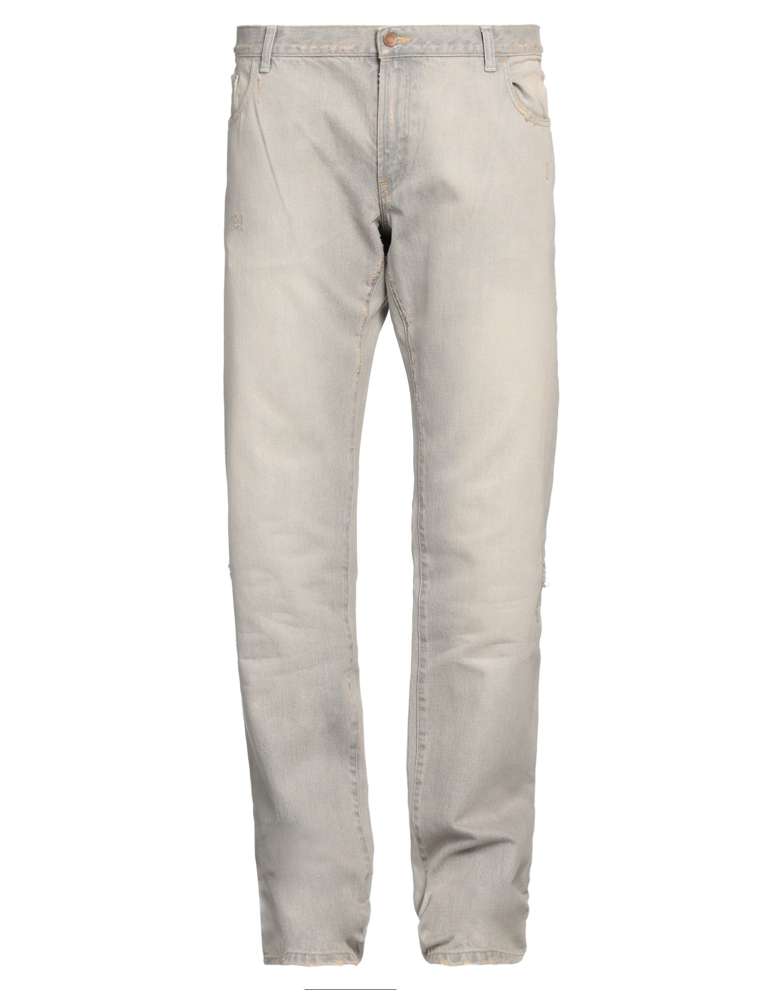 테이퍼드 진, 데님, 솔리드 컬러, 브랜드 로고, 가죽 인서트, 컬러 워싱, 하이 웨이스트, 레귤러 핏, 지퍼 여밈, 1 버튼, 멀티 포켓, 세탁기 세탁 또는 드라이클리닝, 표백 금지, 건조기 사용불가, 동물성 비섬유 자재 함유. 이미지