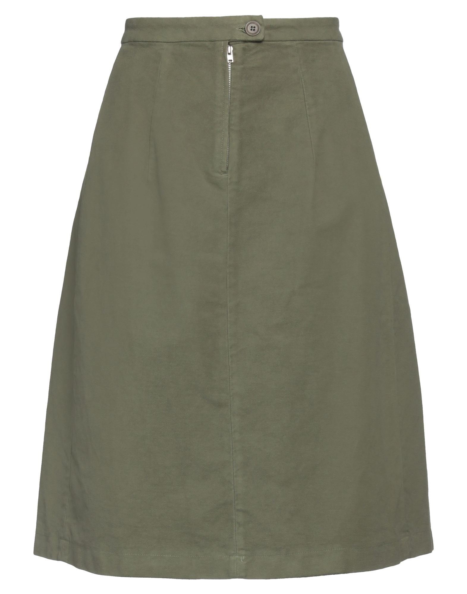 플레어 스커트, 벨벳, 스트레치 패브릭, 솔리드 컬러, 장식 부착 없음, 안감없음, 1 버튼, 지퍼 여밈, 멀티 포켓, 세탁기 세탁 또는 드라이클리닝, 표백 금지, 건조기 사용불가. 이미지