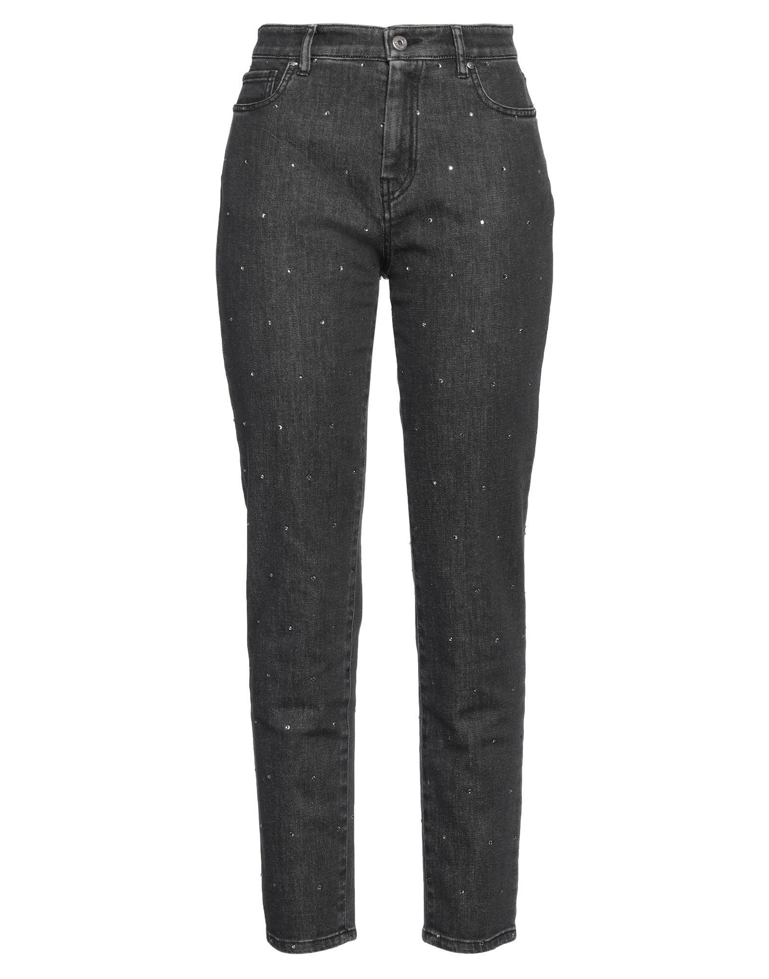 스키니 진, 데님, 크리스탈, 브랜드 로고, 장식 디테일 솔리드 컬러, 컬러 워싱, 하이 웨이스트, 벨트 루프, 스키니, 지퍼 여밈, 1 버튼, 멀티 포켓, 스트레치, 세탁기로 세탁, 표백 금지, 건조기 사용불가. 이미지