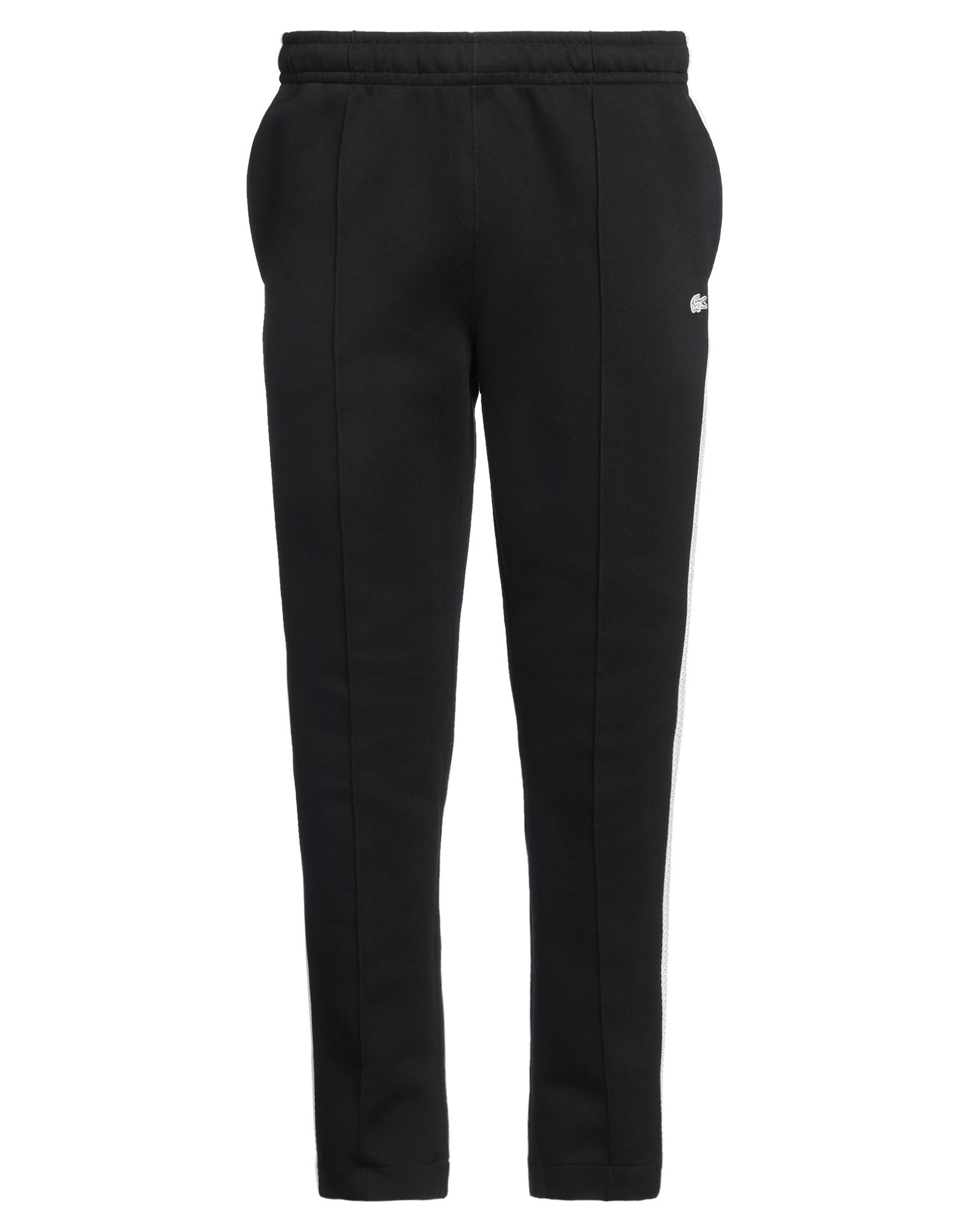 트랙 팬츠, 저지, 니트 소재, 라이트웨이트 니트, 장식 디테일 솔리드 컬러, 사이드 스트라이프, 브랜드 로고, 노멀 웨이스트, 컴포트 핏, 드로스트링 여밈, 멀티 포켓, 세탁기로 세탁, 표백 금지, 건조기 사용불가. 이미지