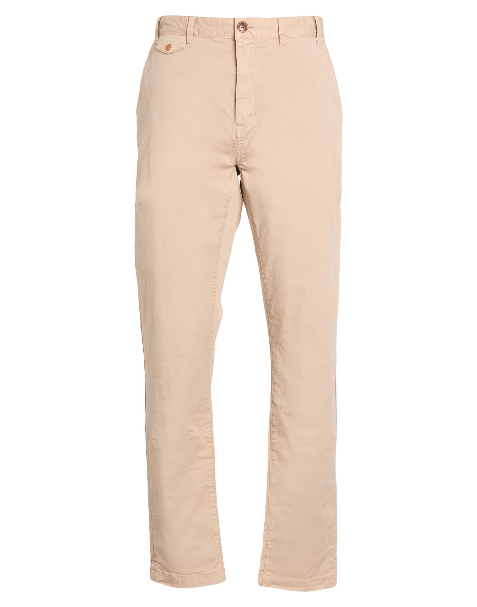 치노 팬츠, 트윌, 솔리드 컬러, 장식 부착 없음, 노멀 웨이스트, 테이퍼드 레그, 레귤러 핏, 지퍼 여밈, 1 버튼, 슬릿 포켓, 웰트 포켓, 스트레치 패브릭, 세탁기 세탁 또는 드라이클리닝, 표백 금지, 건조기 사용불가. 이미지