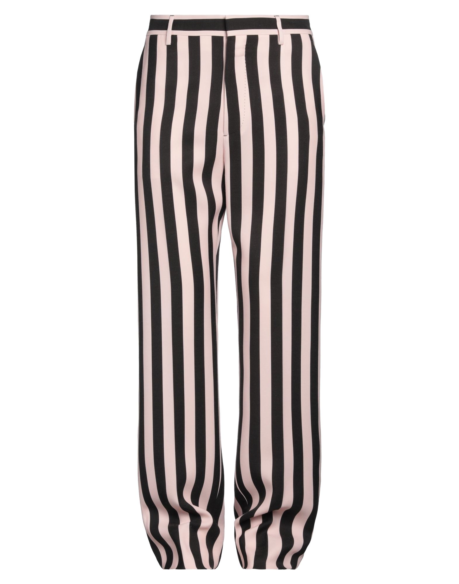 테일러드 팬츠, 우븐, 스트라이프, 장식 부착 없음, 하이 웨이스트, 벨트 루프, 스트레이트 레그, 레귤러 핏, 지퍼 여밈, 후크 여밈, 멀티 포켓, 손세탁 또는 드라이클리닝, 표백 금지, 건조기 사용불가. 이미지