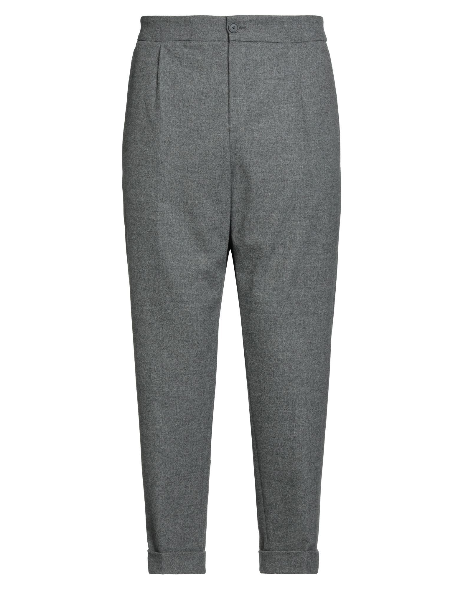 테일러드 팬츠, 플란넬, 솔리드 컬러, 장식 부착 없음, 하이 웨이스트, 벨트 루프, 스트레이트 레그, 레귤러 핏, 지퍼 여밈, 1 버튼, 폴디드 헴, 멀티 포켓, 세탁기 세탁 또는 드라이클리닝, 표백 금지, 건조기 사용불가. 이미지