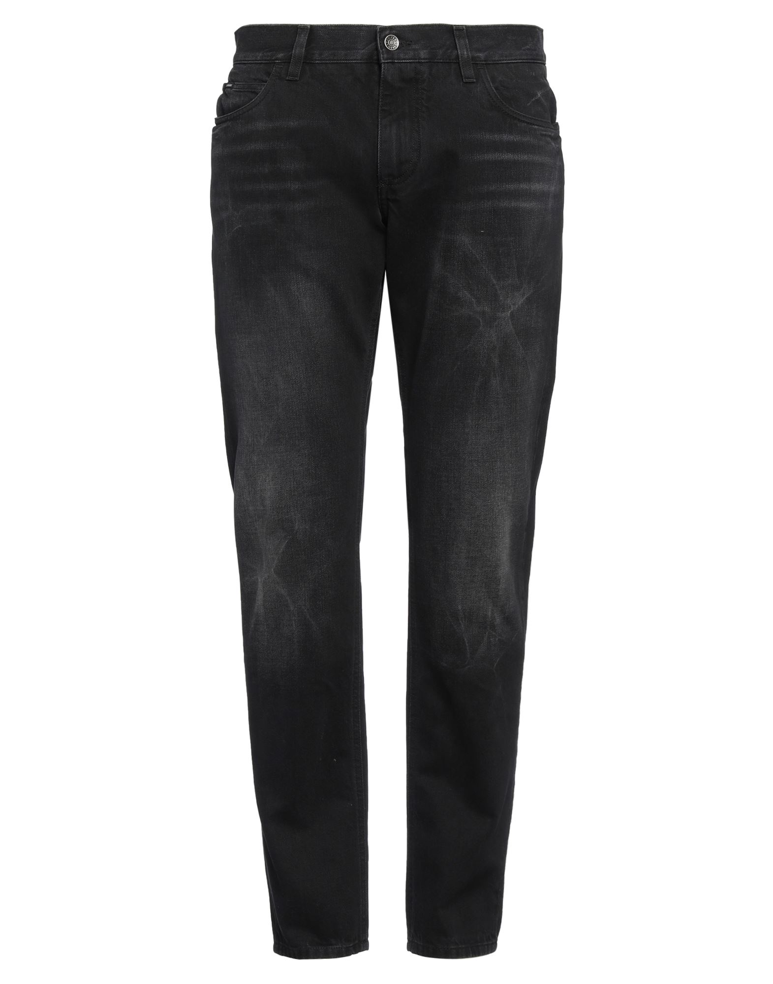 스트레이트 레그 진, 데님, 솔리드 컬러, 브랜드 로고, 컬러 워싱, 노멀 웨이스트, 엘라스틱 웨이스트라인, 레귤러 핏, 1 버튼, 지퍼 여밈, 멀티 포켓, 드라이클리닝, 표백 금지, 건조기 사용불가. 이미지