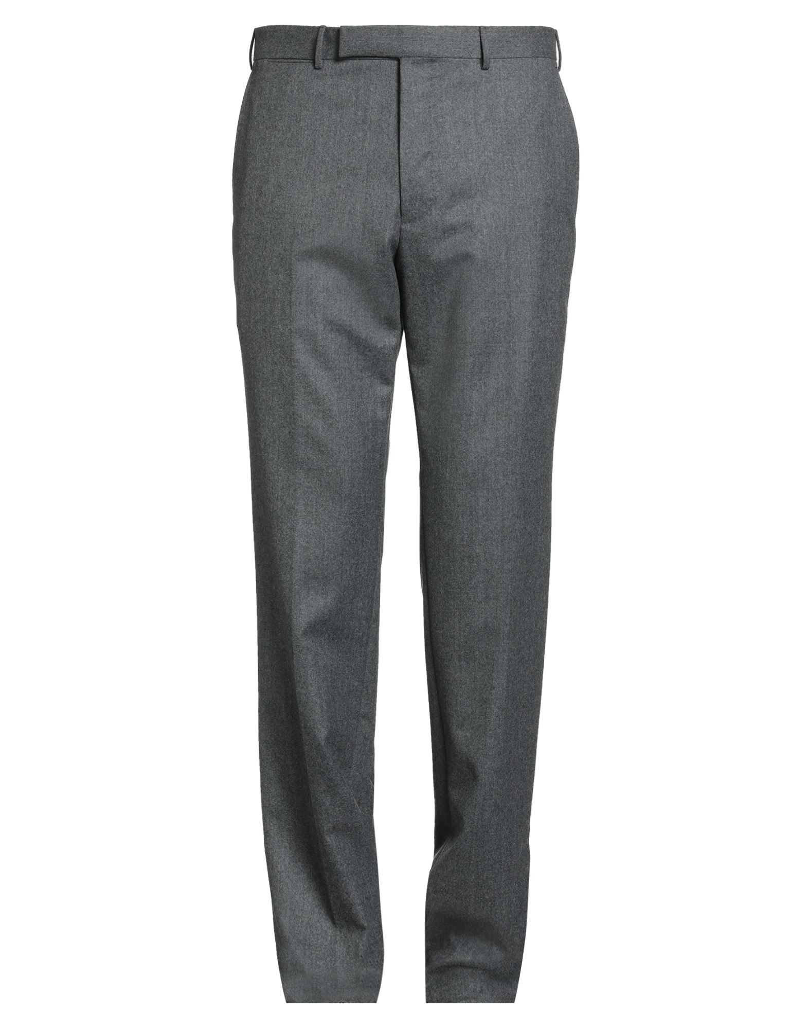 테일러드 팬츠, 울, 플란넬, 멜란지, 장식 부착 없음, 노멀 웨이스트, 벨트 루프, 테이퍼드 레그, 레귤러 핏, 지퍼 여밈, 버튼 여밈, 슬릿 포켓, 웰트 포켓, 드라이클리닝, 표백 금지, 건조기 사용불가, 이 브랜드는 사이즈가 크게 나옵니다. 이미지