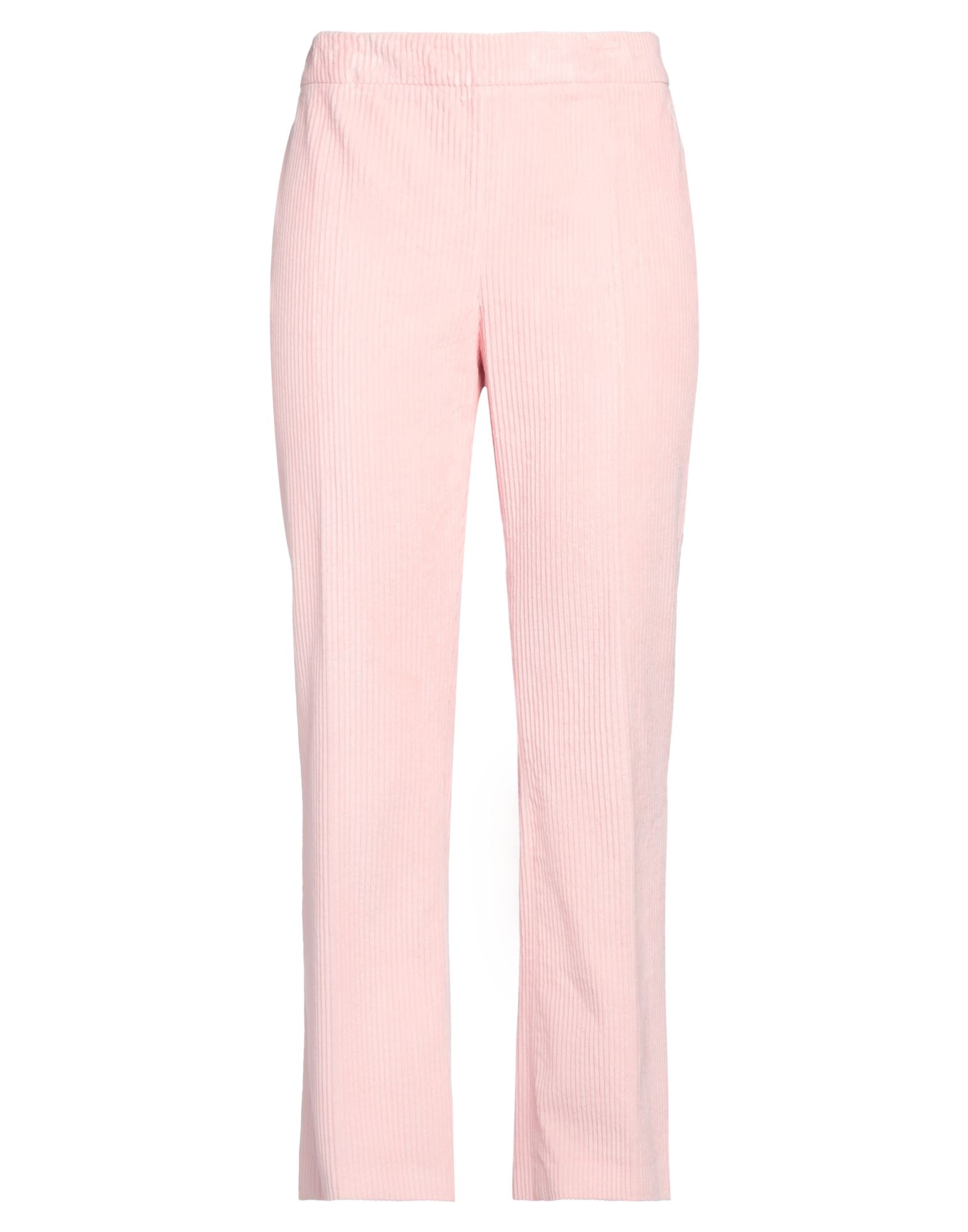 코듀로이, 리브(rib) 조직, 장식 부착 없음, 솔리드 컬러, 하이 웨이스트, 플레어 레그, 레귤러 핏, 지퍼 여밈, 포켓 없음. 이미지