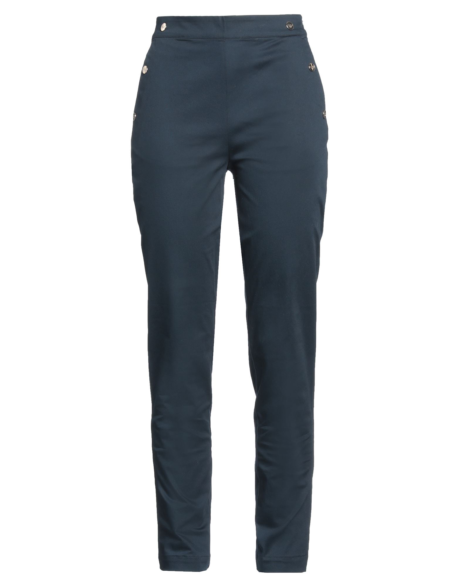 테이퍼드 팬츠, 우븐, 장식 디테일 솔리드 컬러, 버튼 장식, 브랜드 로고, 하이 웨이스트, 스키니, 지퍼 여밈, 멀티 포켓, 스트레치, 세탁기로 세탁, 표백 금지, 건조기 사용불가. 이미지