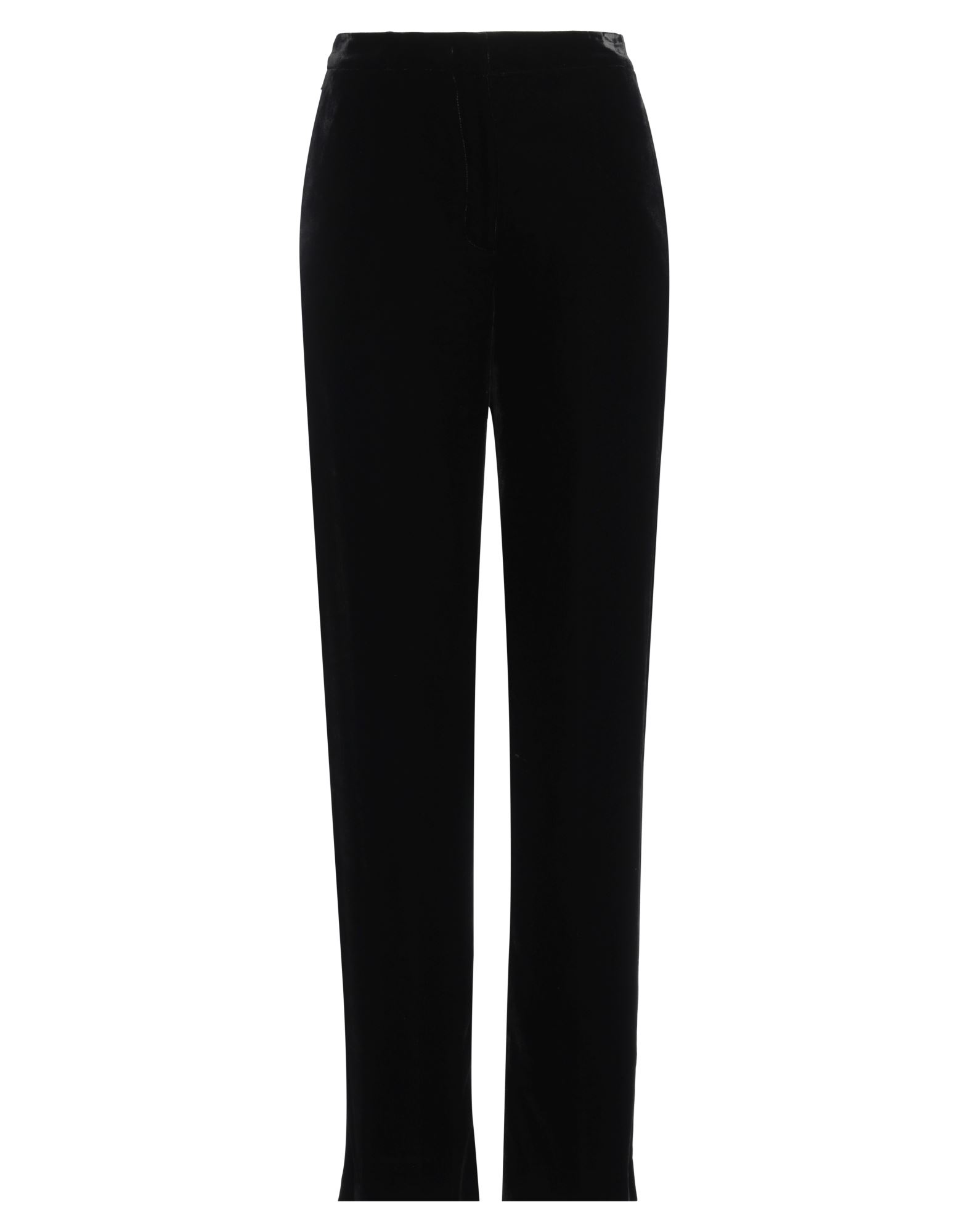 테이퍼드 팬츠, 벨벳, 솔리드 컬러, 장식 부착 없음, 하이 웨이스트, 레귤러 핏, 버튼 여밈, 지퍼 여밈, 멀티 포켓, 스타일과 우아함 그리고 화려함이 어우러진 멋진 파티 룩을 연출해줄 피스. 이미지