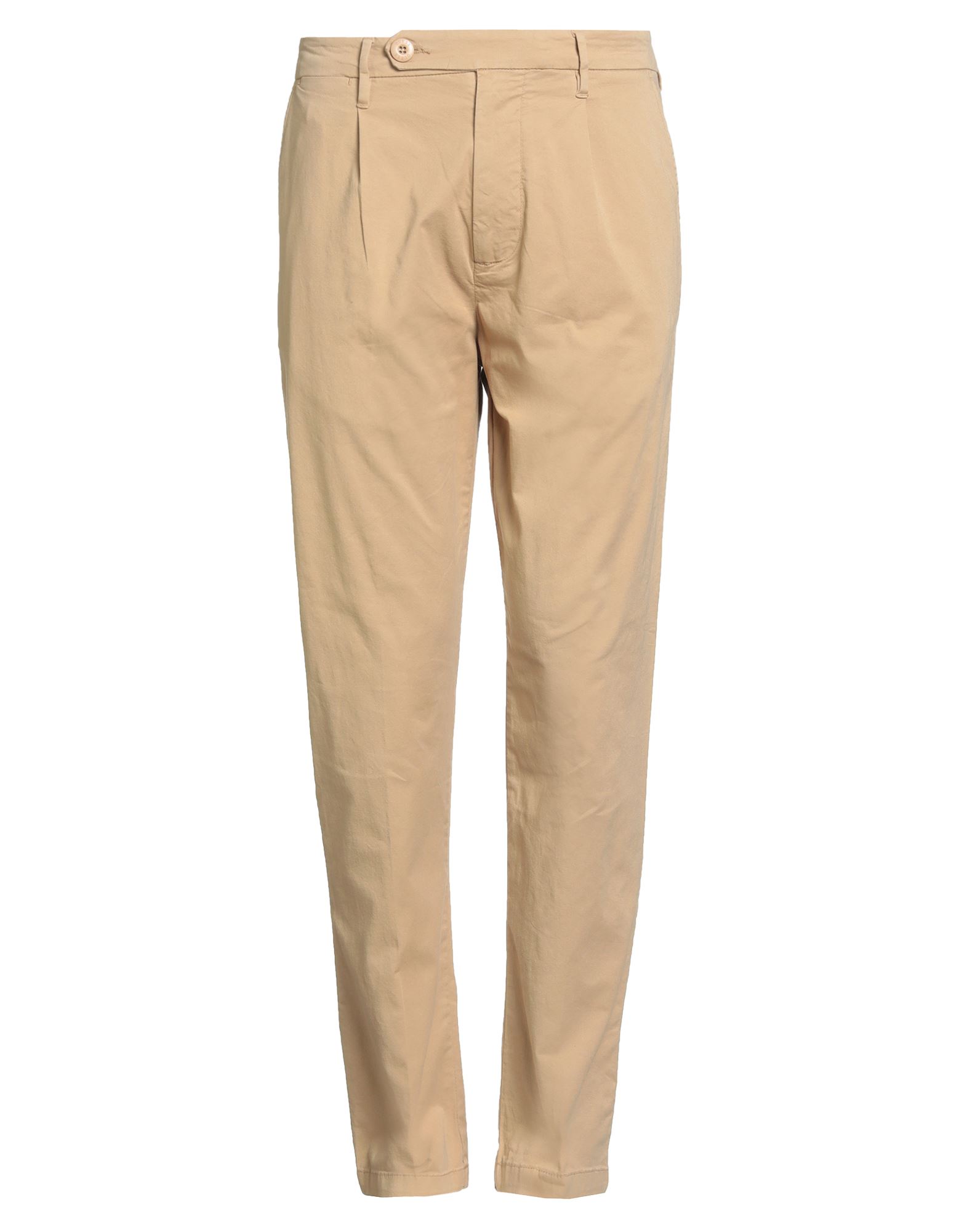 치노 팬츠, 우븐, 스트레치 패브릭, 솔리드 컬러, 브랜드 로고, 다트, 하이 웨이스트, 벨트 루프, 테이퍼드 레그, 레귤러 핏, 지퍼 여밈, 버튼 여밈, 슬릿 포켓, 플랩 포켓, 세탁기로 세탁, 표백 금지, 건조기 사용가능. 이미지