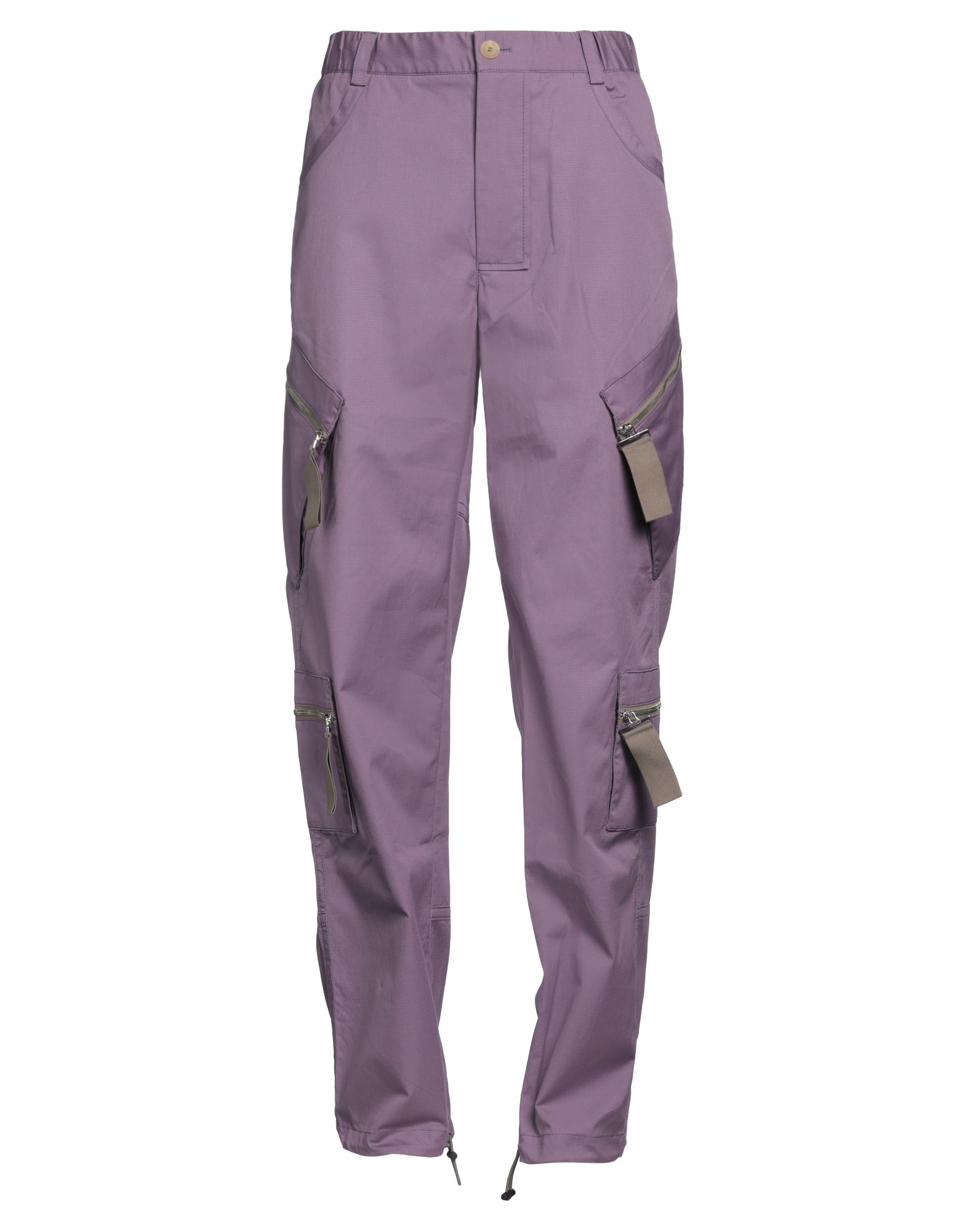 카고 팬츠, 우븐, 솔리드 컬러, 장식 부착 없음, 하이 웨이스트, 레귤러 핏, 지퍼 여밈, 1 버튼, 지퍼 포켓, 손세탁 또는 드라이클리닝, 표백 금지, 건조기 사용불가. 이미지