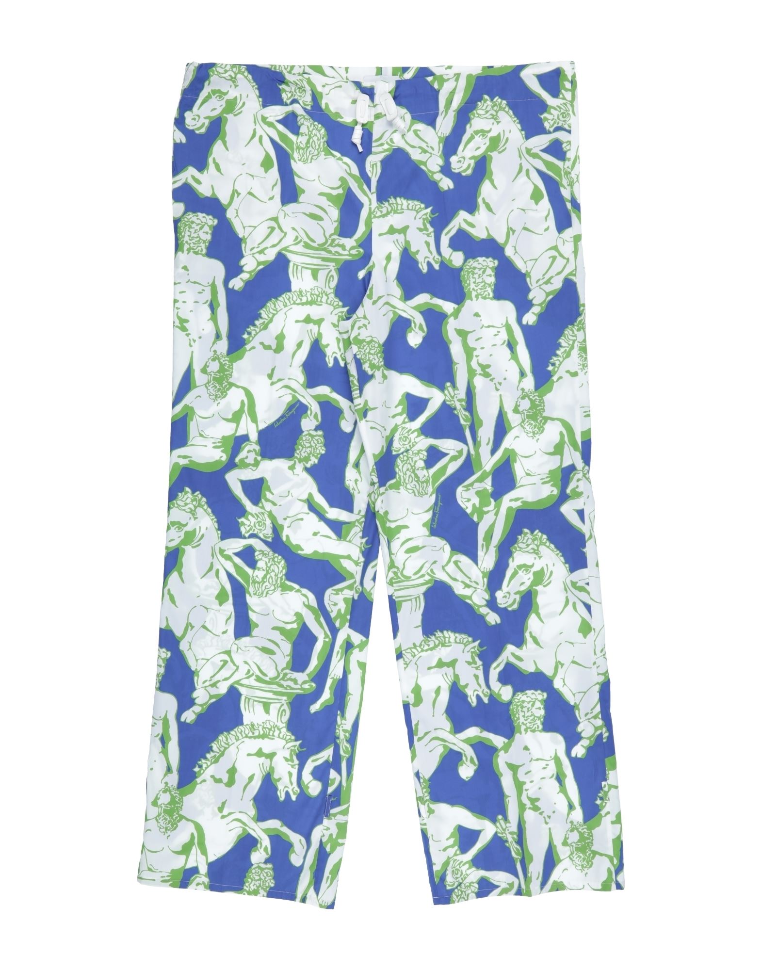 평직, 가죽 디테일, 브랜드 로고, 디자이너 모티브, 하이 웨이스트, 스트레이트 레그, 레귤러 핏, 멀티 포켓, 동물성 비섬유 자재 함유, 기타 바지, 라지 핏. 이미지