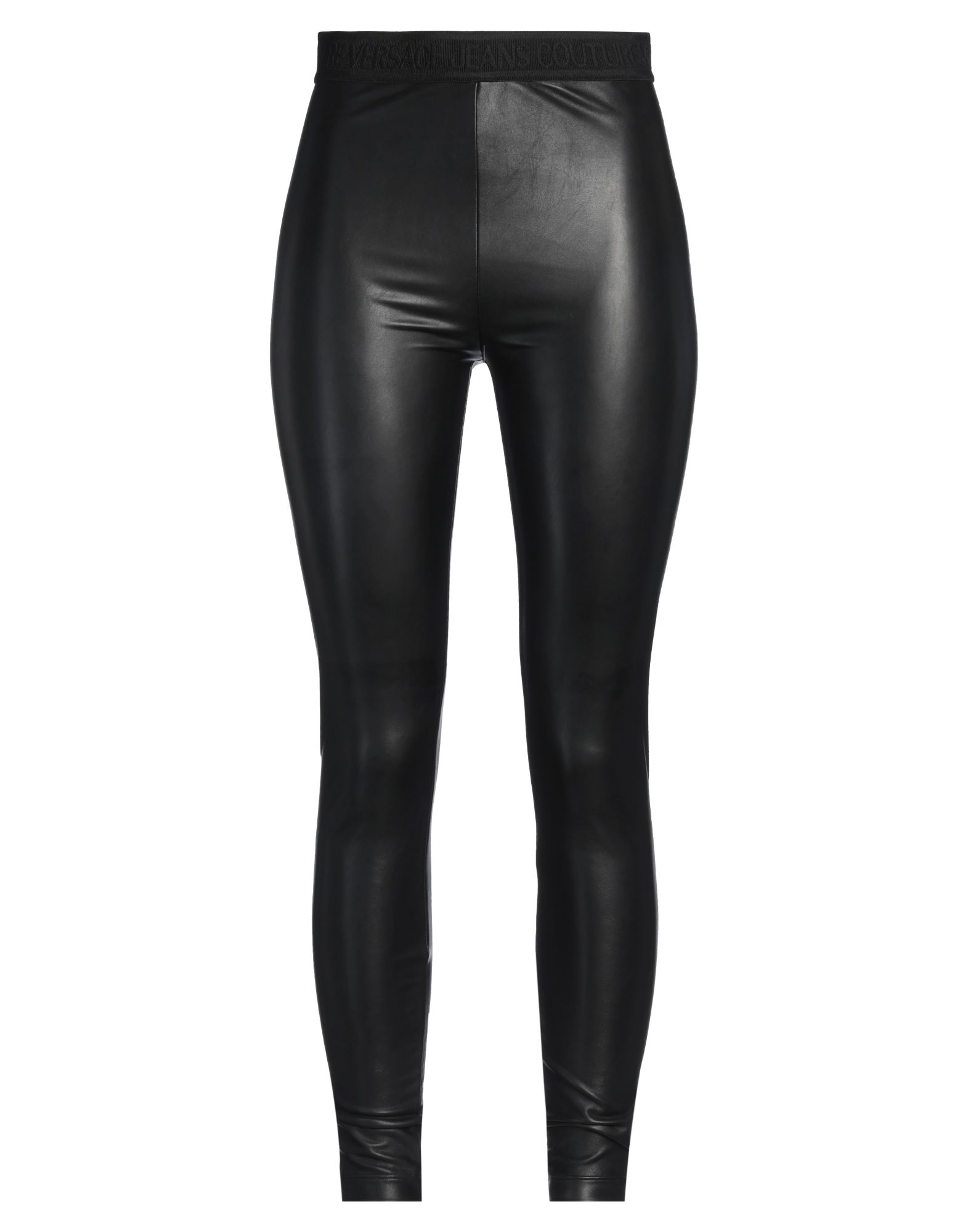 레깅스, 인조가죽, 솔리드 컬러, 브랜드 로고, 하이 웨이스트, 엘라스틱 웨이스트라인, 스트레치, 세탁기로 세탁, 표백 금지, 건조기 사용가능, 다림질 금지, 이 브랜드는 사이즈가 작게 나옵니다. 이미지