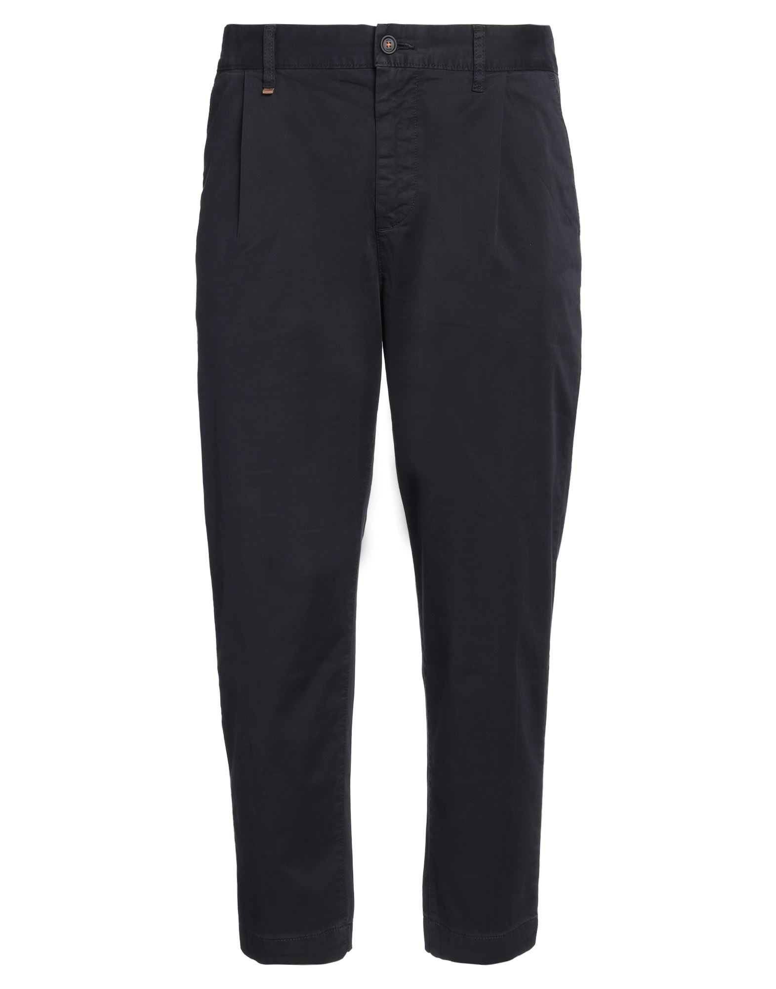 치노 팬츠, 개버딘, 브랜드 로고, 솔리드 컬러, 하이 웨이스트, 테이퍼드 레그, 레귤러 핏, 지퍼 여밈, 1 버튼, 멀티 포켓, 스트레치, 세탁기 세탁 또는 드라이클리닝, 표백 금지, 건조기 사용불가. 이미지