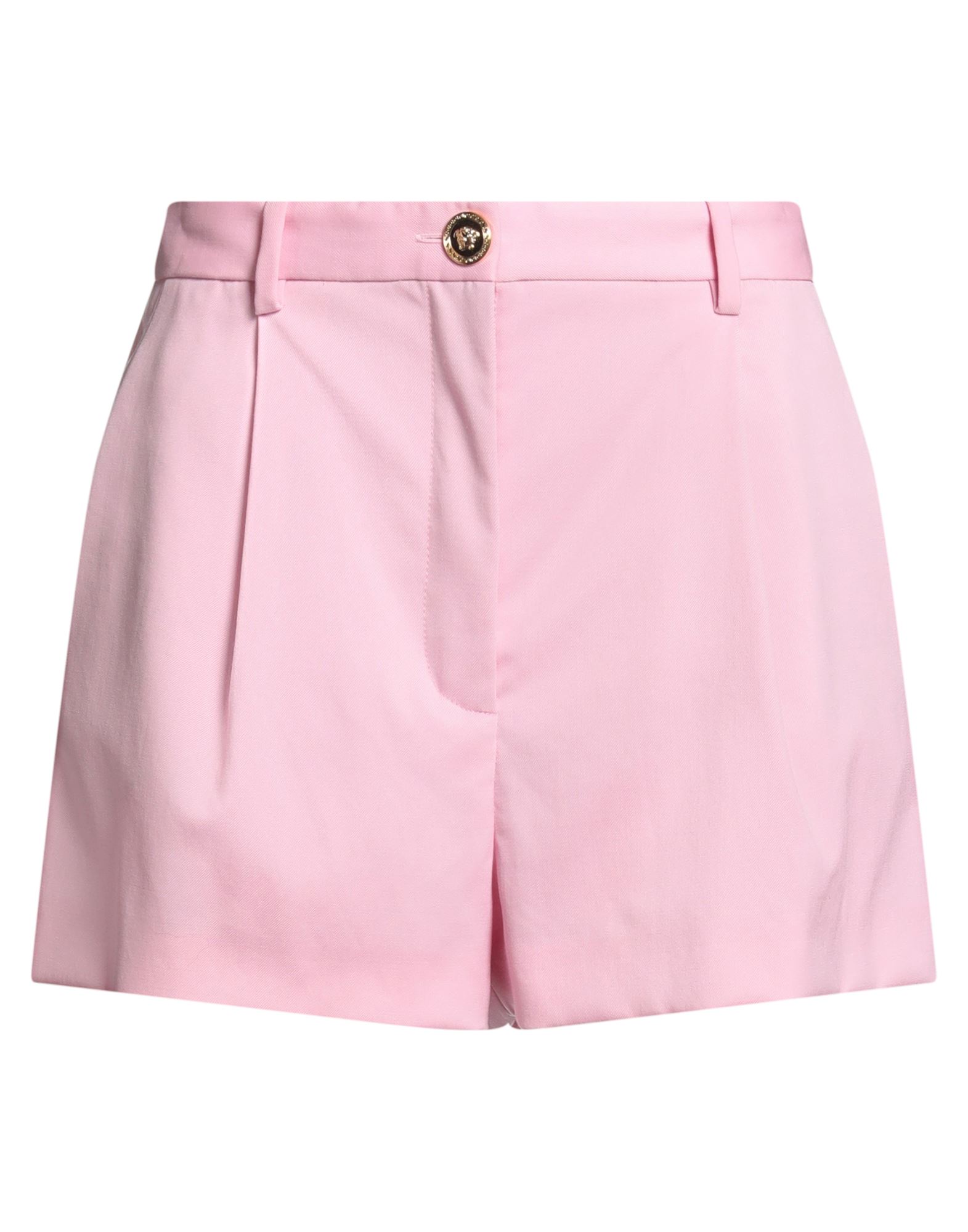 반바지, 울 보일, 트윌, 스트레치 패브릭, 솔리드 컬러, 다트, 하이 웨이스트, 레귤러 핏, 지퍼 여밈, 버튼 여밈, 슬릿 포켓, 드라이클리닝, 표백 금지, 건조기 사용불가. 이미지