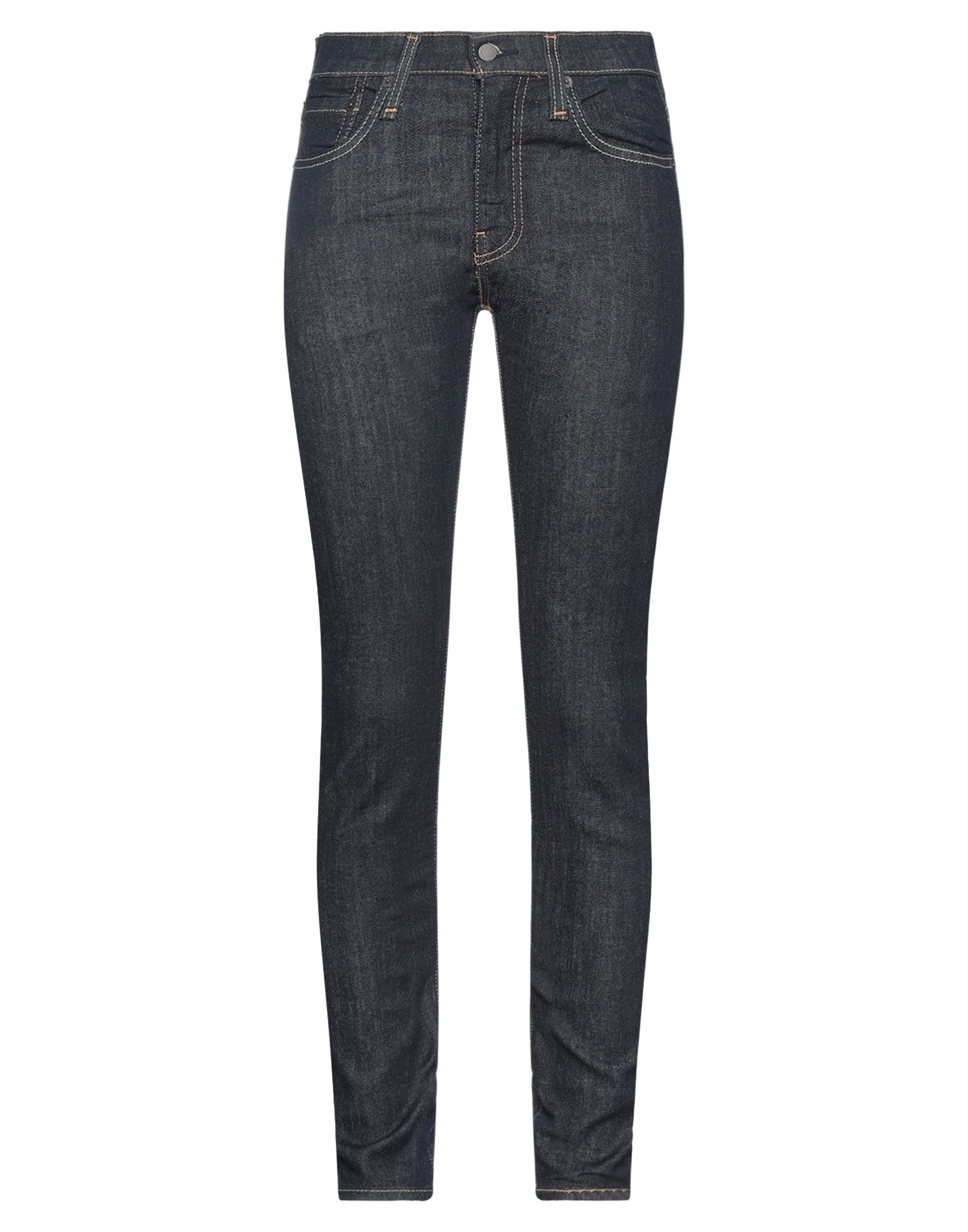 데님, 브랜드 로고, 솔리드 컬러, 노멀 웨이스트, 벨트 루프, 테이퍼드 레그, 스키니, 1 버튼, 지퍼 클로저, 멀티 포켓, 스몰 핏, 스키니 스타일. 이미지