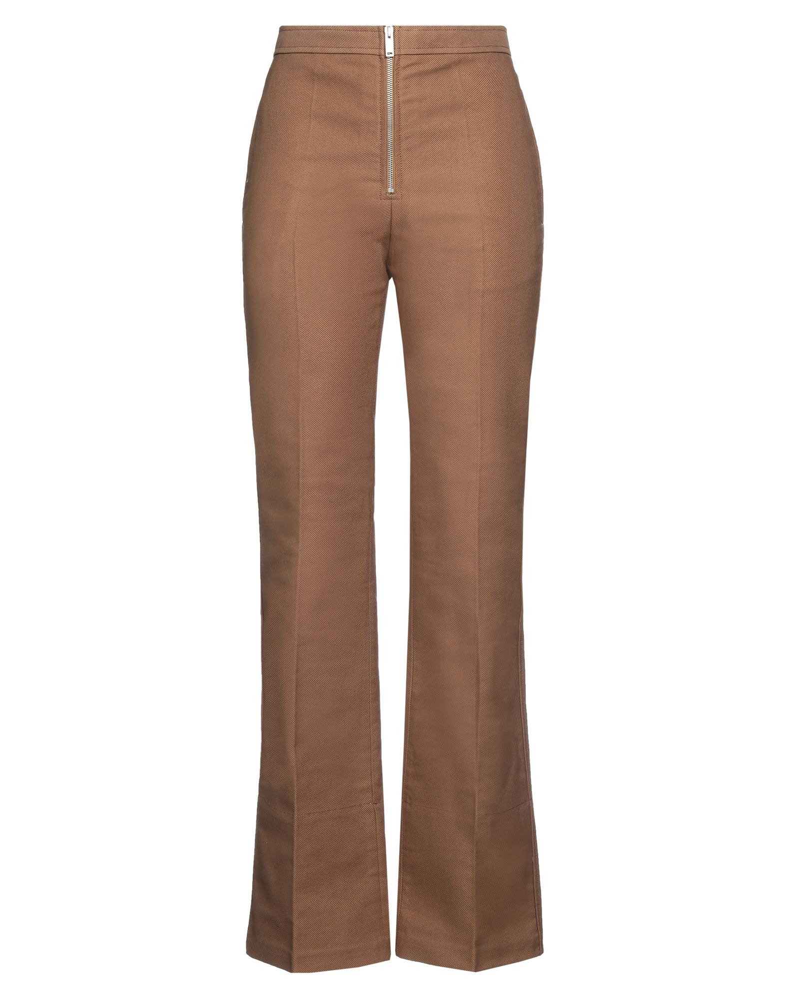 개버딘, 장식 부착 없음, 솔리드 컬러, 하이 웨이스트, 플레어 레그 스타일, 레귤러 핏, 지퍼 여밈, 버튼 여밈, 멀티 포켓, 치노, 라지 핏. 이미지