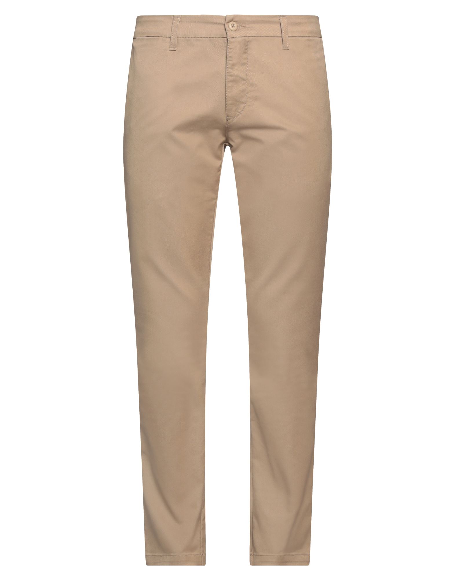 우븐, 브랜드 로고, 솔리드 컬러, 하이 웨이스트, 벨트 루프, 스트레이트 레그, 레귤러 핏, 1 버튼, 지퍼 여밈, 멀티 포켓, 스트레치, 치노. 이미지