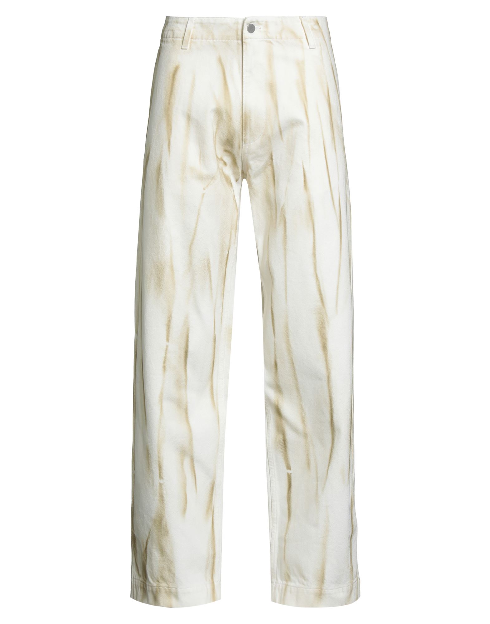 스트레이트 레그 진, 데님, 퀼팅, 투톤 패턴, 브랜드 로고, 컬러 워싱, 하이 웨이스트, 벨트 루프, 컴포트 핏, 지퍼 여밈, 1 버튼, 멀티 포켓, 세탁기로 세탁, 건조기 사용불가. 이미지