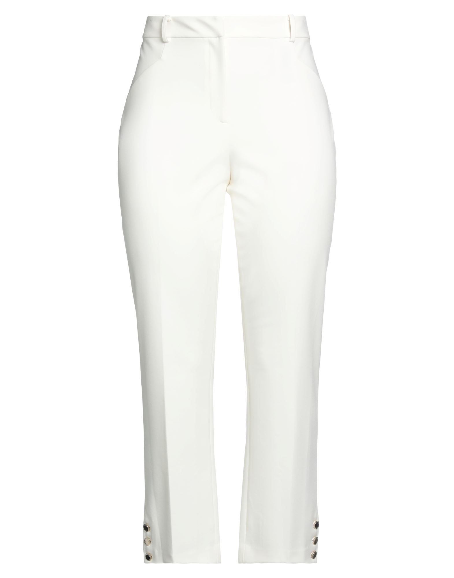 크레이프, 장식 부착 없음, 솔리드 컬러, 하이 웨이스트, 테이퍼드 레그, 레귤러 핏, 후크 여밈, 지퍼 여밈, 멀티 포켓, 스트레치, 테일러드. 이미지