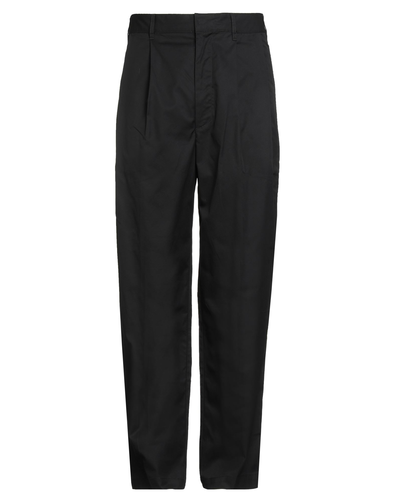 테일러드 팬츠, 트윌, 솔리드 컬러, 다트, 브랜드 로고, 하이 웨이스트, 테이퍼드 레그, 레귤러 핏, 지퍼 여밈, 후크 여밈, 웰트 포켓, 슬릿 포켓, 세탁기로 세탁, 표백 금지, 건조기 사용불가. 이미지