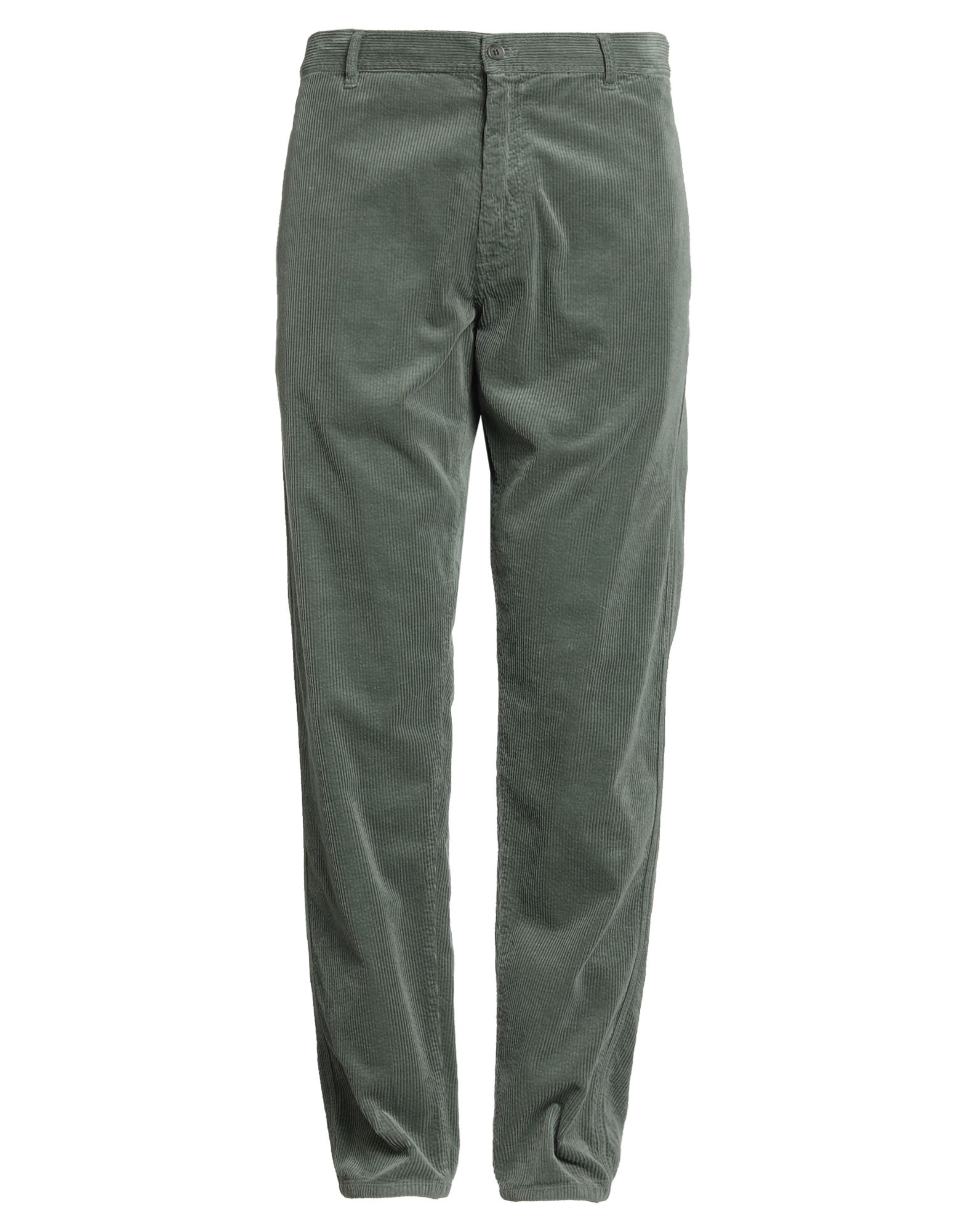 캐주얼 팬츠, 코듀로이, 솔리드 컬러, 장식 부착 없음, 하이 웨이스트, 테이퍼드 레그, 레귤러 핏, 지퍼 여밈, 1 버튼, 멀티 포켓, 세탁기 세탁 또는 드라이클리닝, 표백 금지, 건조기 사용불가. 이미지