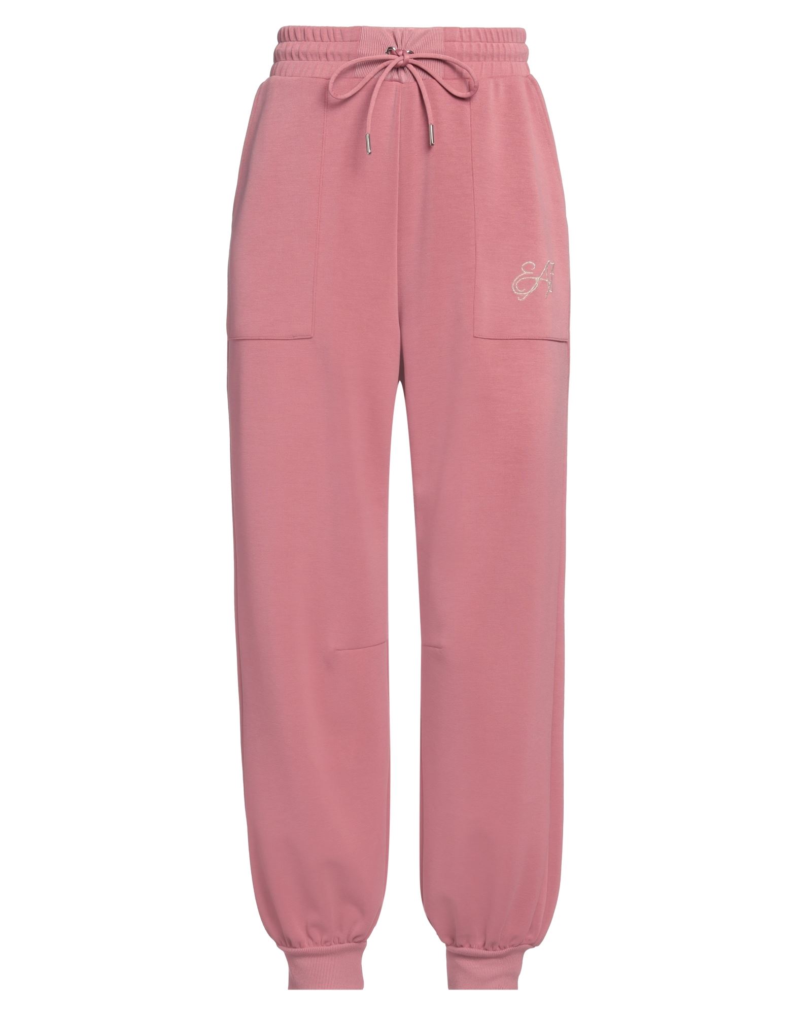 트랙 팬츠, 저지, 솔리드 컬러, 자수 로고 장식, 하이 웨이스트, 컴포트 핏, 드로스트링 여밈, 멀티 포켓, 스트레치, 세탁기로 세탁, 표백 금지, 건조기 사용불가. 이미지