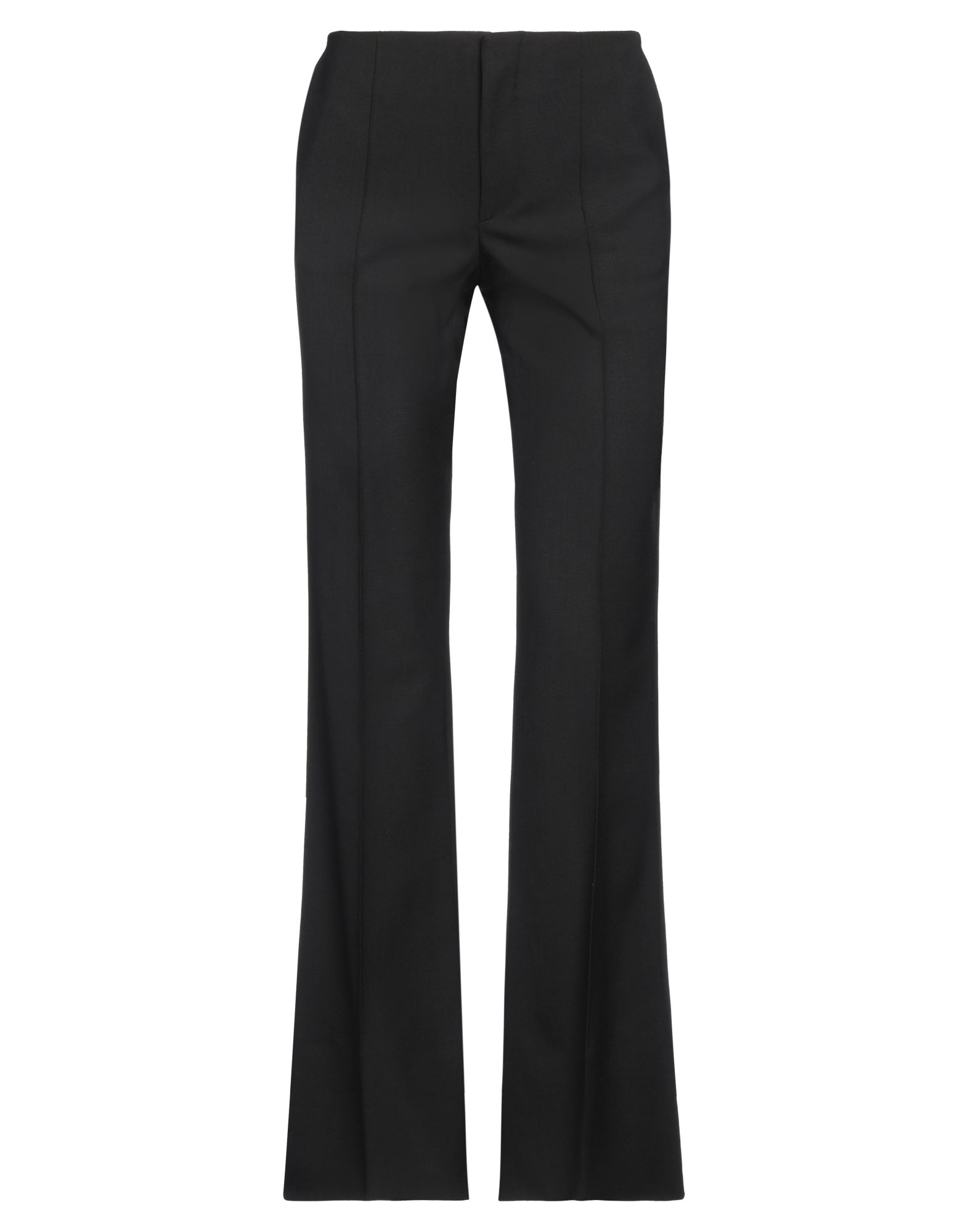 플레어 팬츠, 울 보일, 솔리드 컬러, 장식 부착 없음, 노멀 웨이스트, 레귤러 핏, 후크 여밈, 지퍼 여밈, 멀티 포켓, 스트레치, 드라이클리닝, 표백 금지, 건조기 사용불가, 이 브랜드는 사이즈가 크게 나옵니다. 이미지