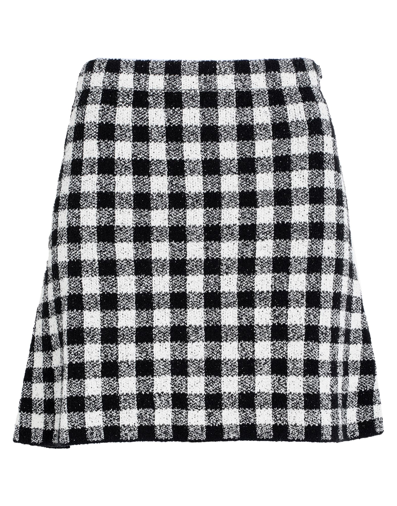 니트 소재, 자카드, 라이트웨이트 니트, 장식 부착 없음, 체크, 안감없음, 엘라스틱, 포켓 없음, 플레어 스타일. 이미지