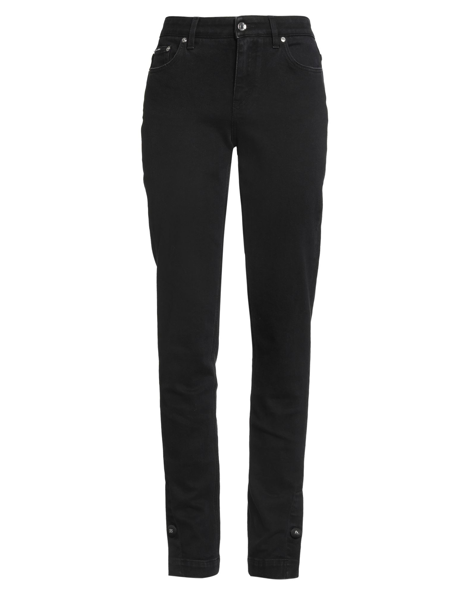 테이퍼드 진, 데님, 스트레치 패브릭, 솔리드 컬러, 브랜드 로고, 컬러 워싱, 노멀 웨이스트, 벨트 루프, 스키니, 지퍼 여밈, 1 버튼, 사이드 슬릿 헴라인, 멀티 포켓, 세탁기 세탁 또는 드라이클리닝, 표백 금지, 건조기 사용불가. 이미지