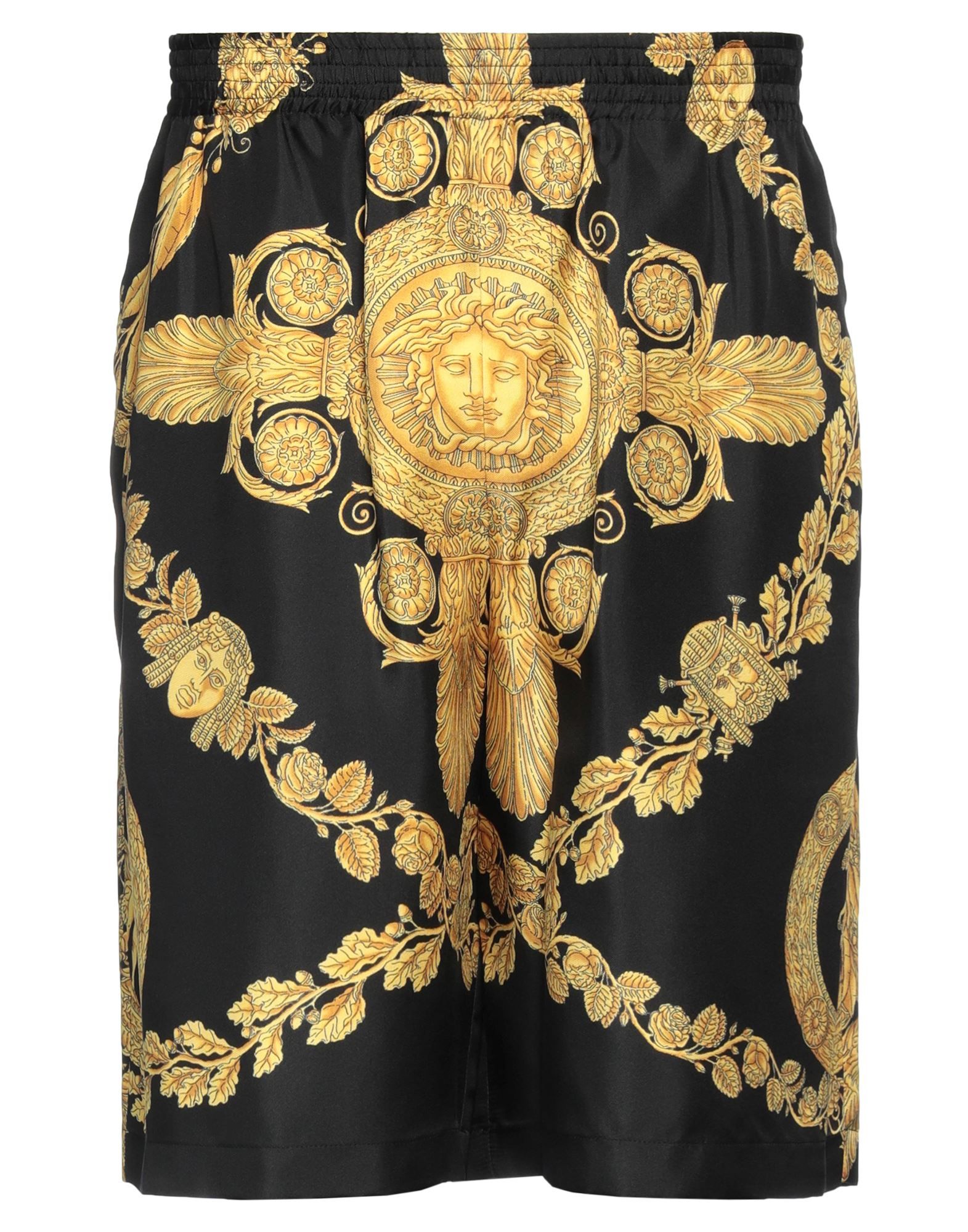 새틴, 장식 부착 없음, 디자이너 모티브, 하이 웨이스트, 엘라스틱 웨이스트, 멀티 포켓, 치노, 라지 핏. 이미지