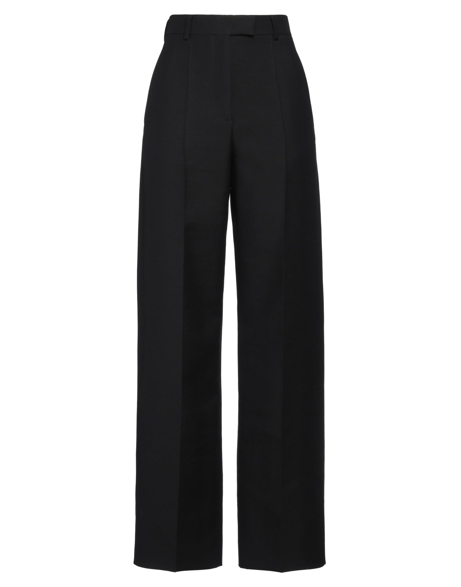 크레이프, 장식 부착 없음, 솔리드 컬러, 노멀 웨이스트, 레귤러 핏, 지퍼 여밈, 후크 여밈, 멀티 포켓, 물세탁 불가, 표백 금지, 건조기 사용불가, 스트레이트 레그 팬츠. 이미지