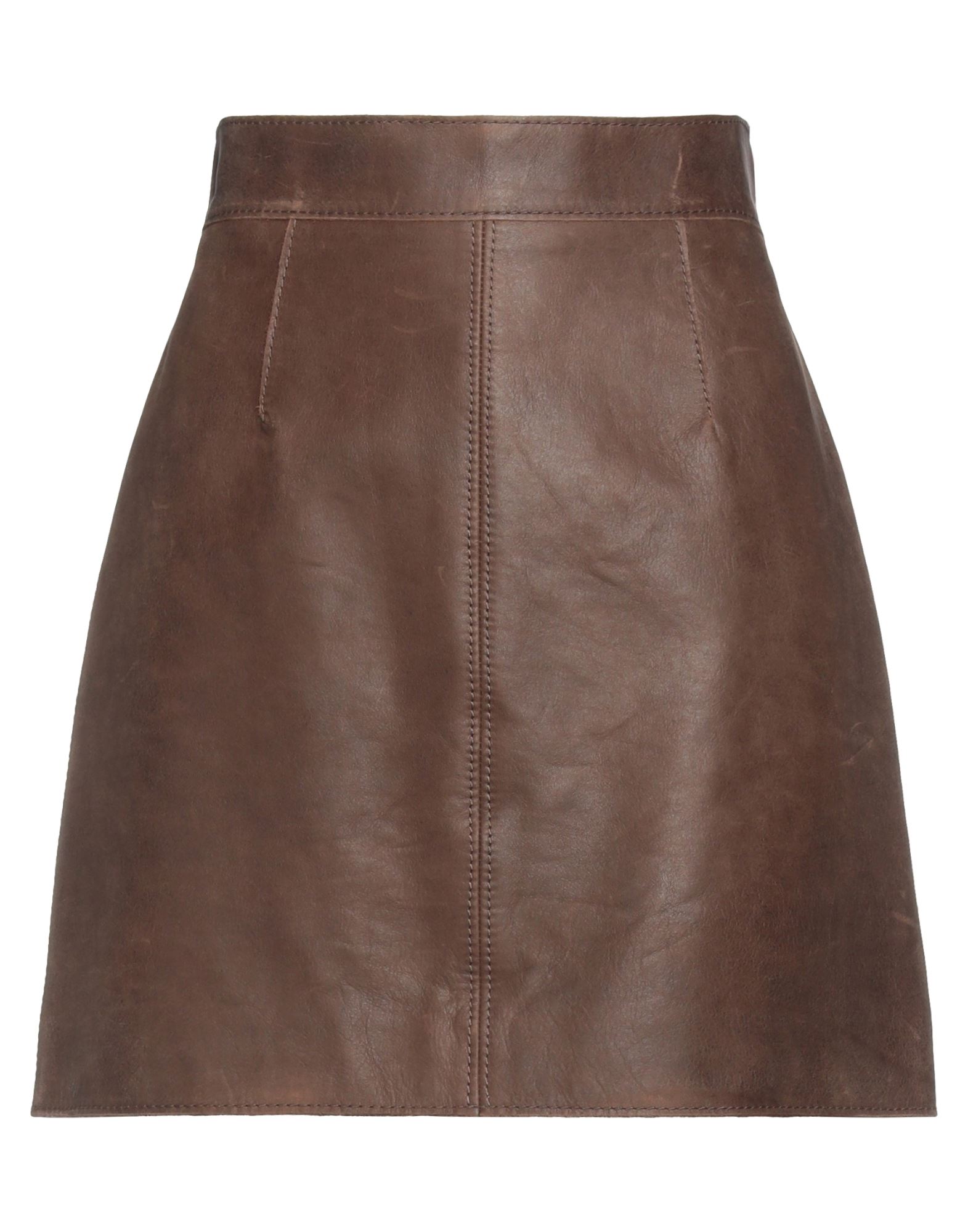 가죽, 장식 부착 없음, 솔리드 컬러, 안감있음, 지퍼 클로저, 포켓 없음, 동물성 비섬유 자재 함유, 플레어 스타일. 이미지