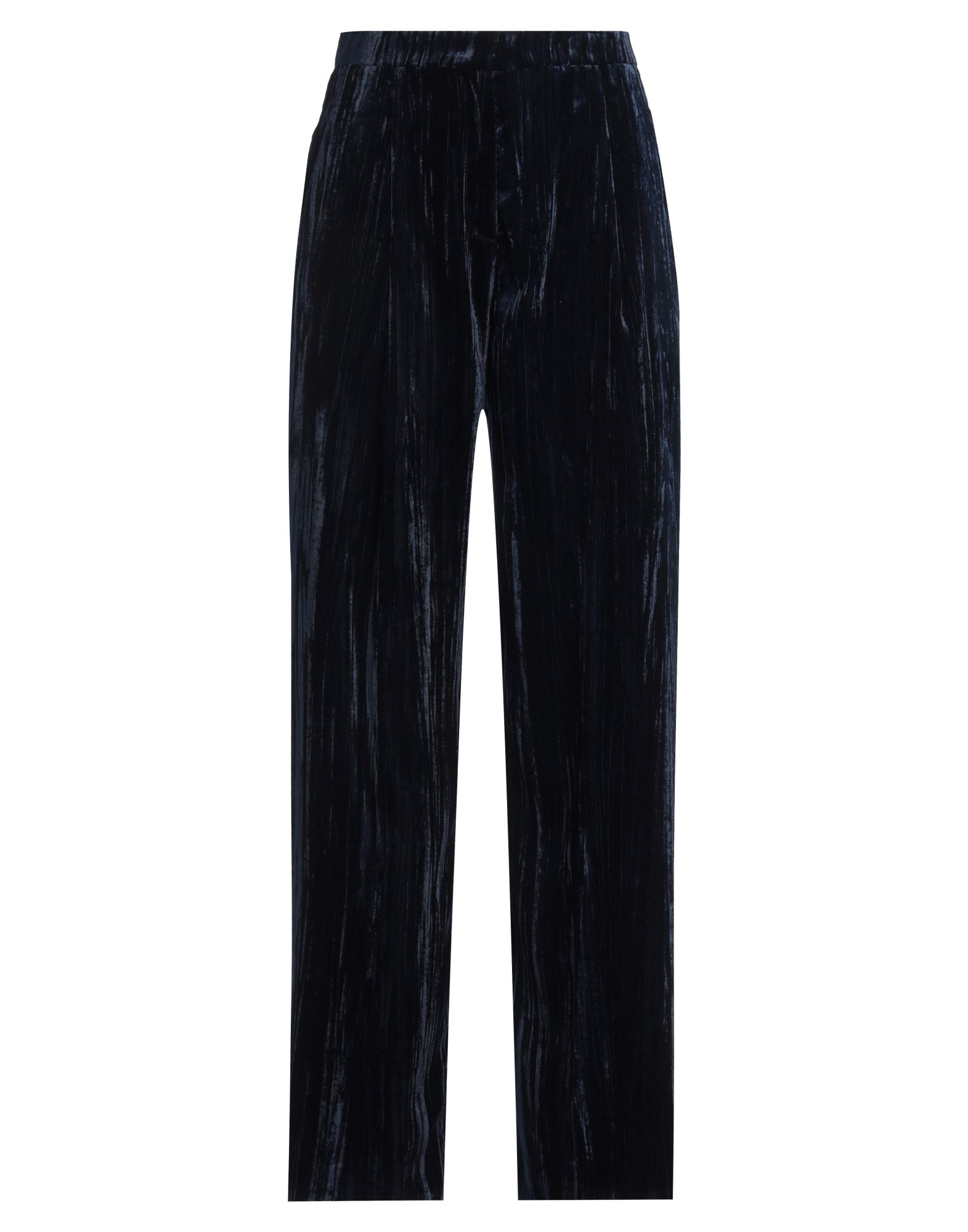 와이드 레그 팬츠, 벨벳, 솔리드 컬러, 주름 가공, 하이 웨이스트, 컴포트 핏, 1 버튼, 지퍼 여밈, 멀티 포켓, 드라이클리닝, 표백 금지, 건조기 사용불가. 이미지