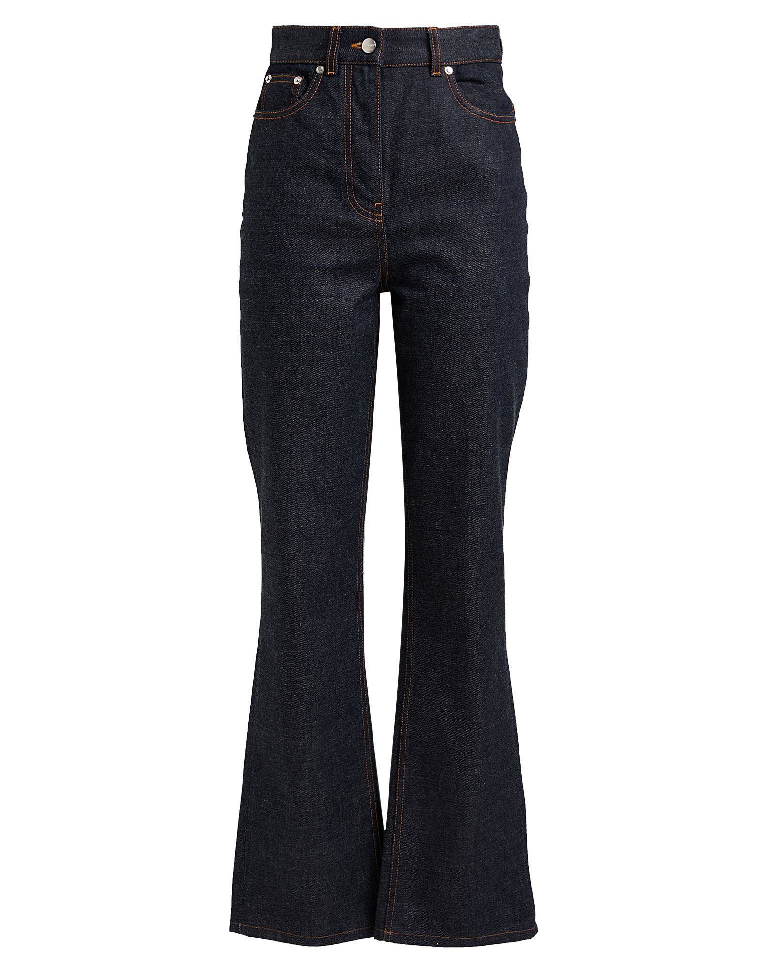 스트레이트 레그 진, 데님, 솔리드 컬러, 브랜드 로고, 다크 워싱, 하이 웨이스트, 벨트 루프, 레귤러 핏, 지퍼 여밈, 1 버튼, 멀티 포켓, 손세탁, 표백 금지, 건조기 사용불가, 동물성 비섬유 자재 함유, 이 브랜드는 사이즈가 크게 나옵니다. 이미지