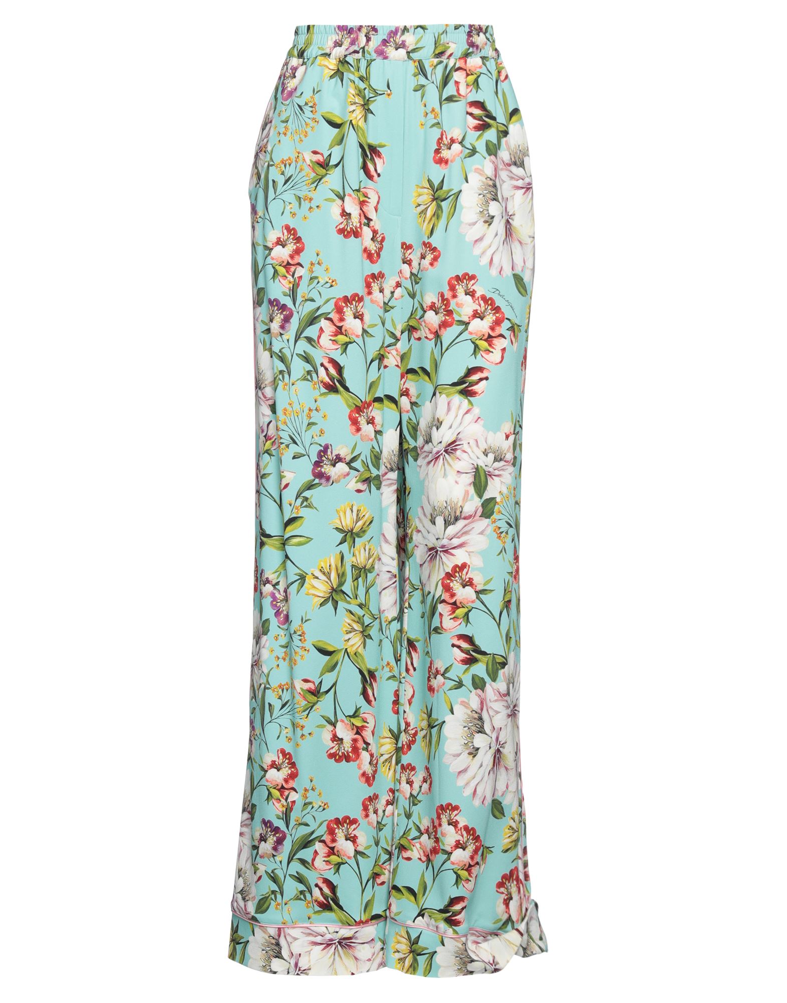 와이드 레그 팬츠, 우븐, 플로럴 모티브, 장식 부착 없음, 하이 웨이스트, 컴포트 핏, 안감없음, 멀티 포켓, 스트레치. 이미지